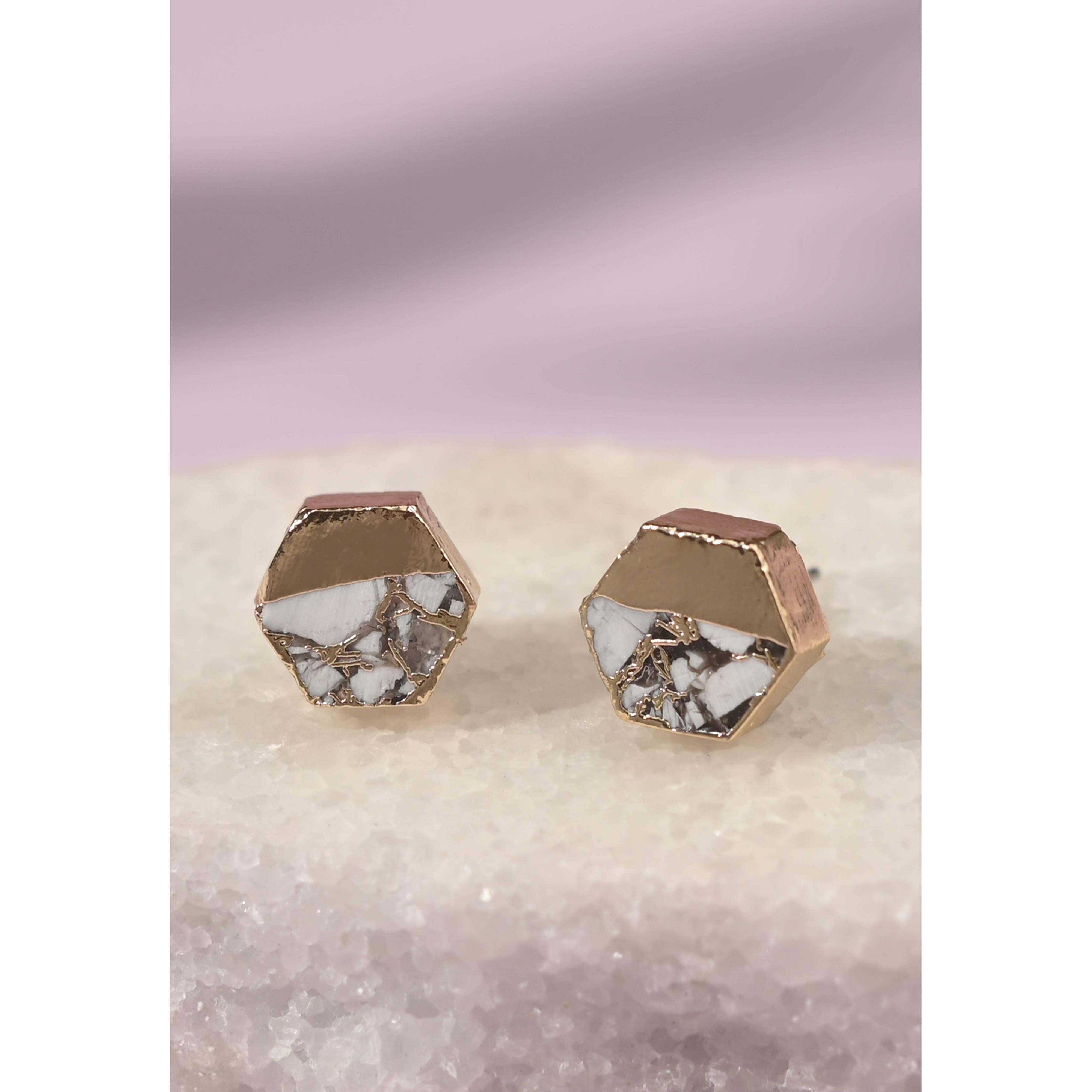 Canopy Stud Earrings – White Turquoise