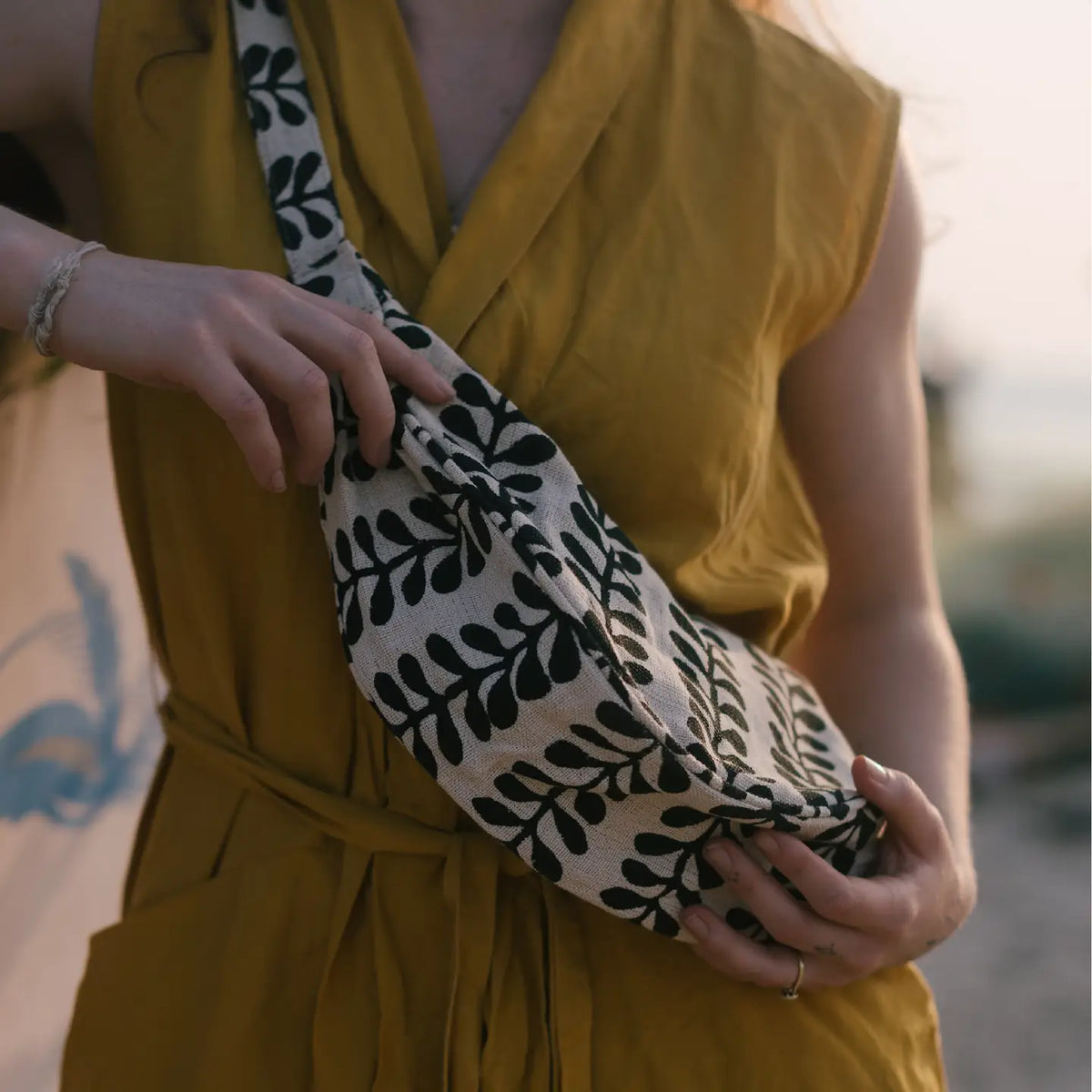 Canvas Moon Sling Bag- Assorted Prints