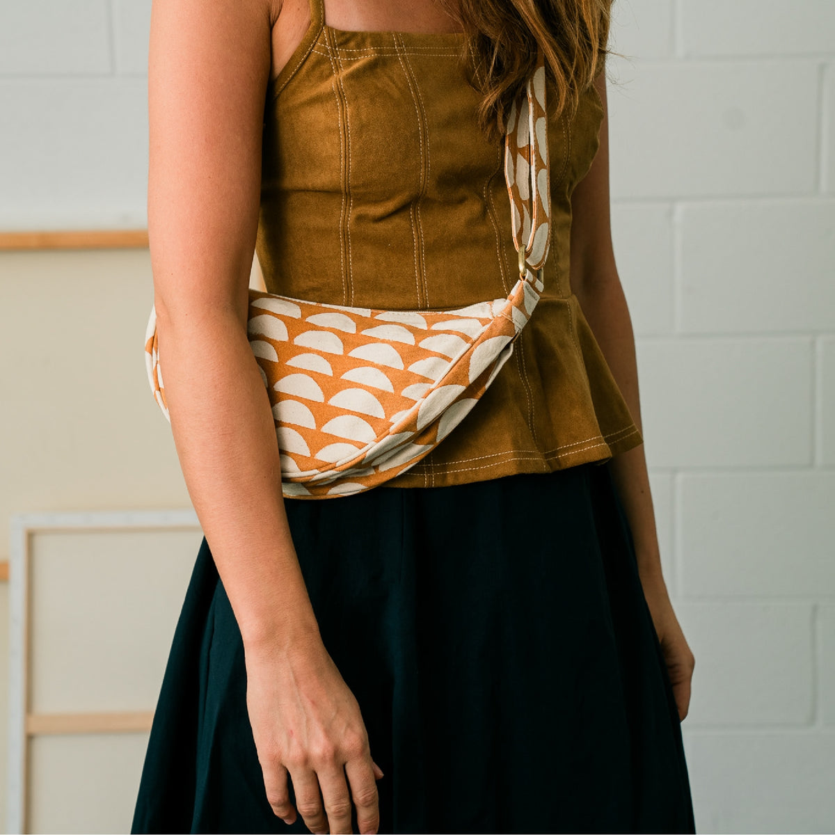 Canvas Moon Sling Bag- Assorted Prints