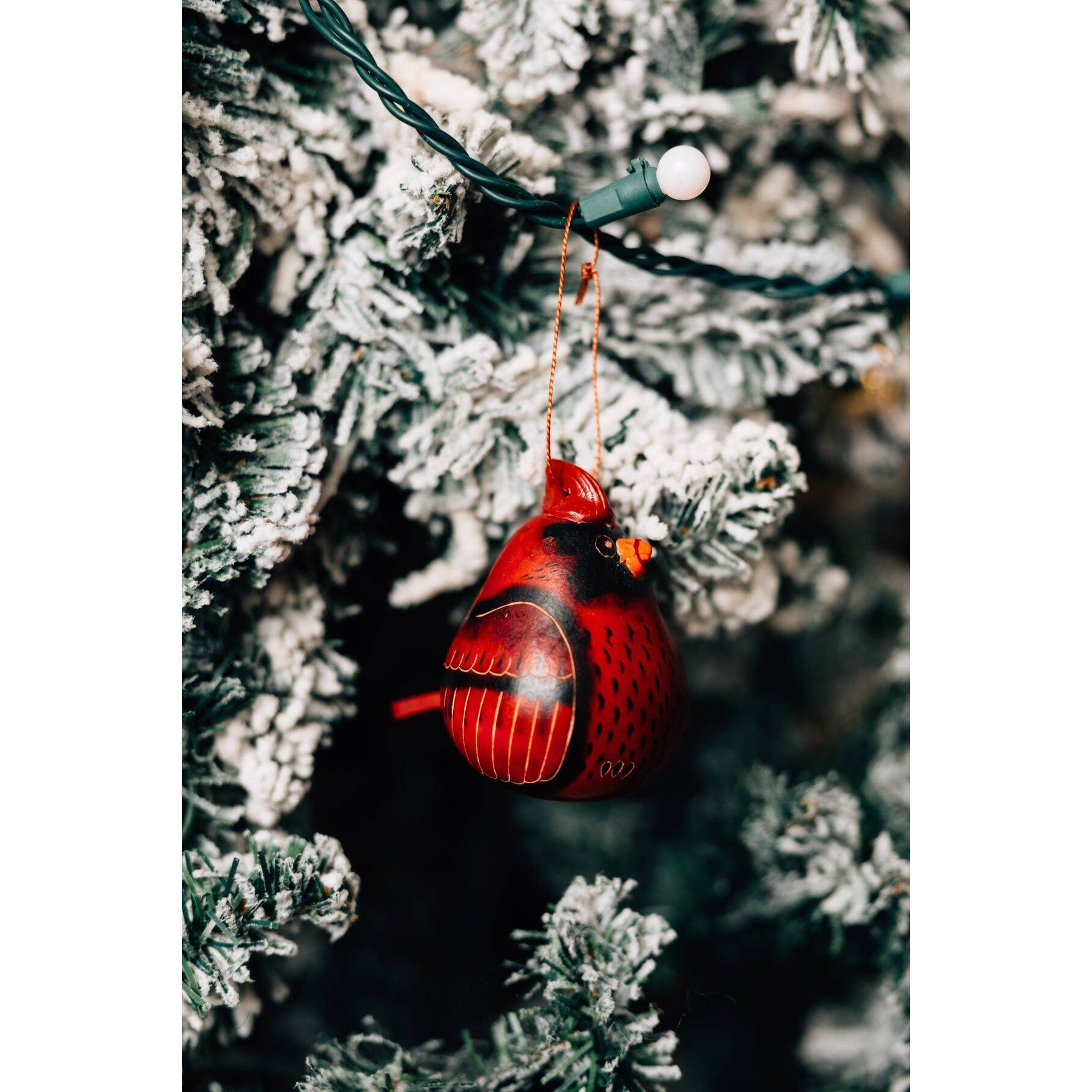 Cardinal Gourd Ornament