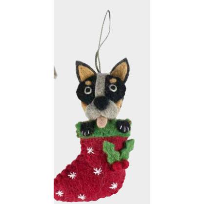 Cattle Dog in Stocking Ornament