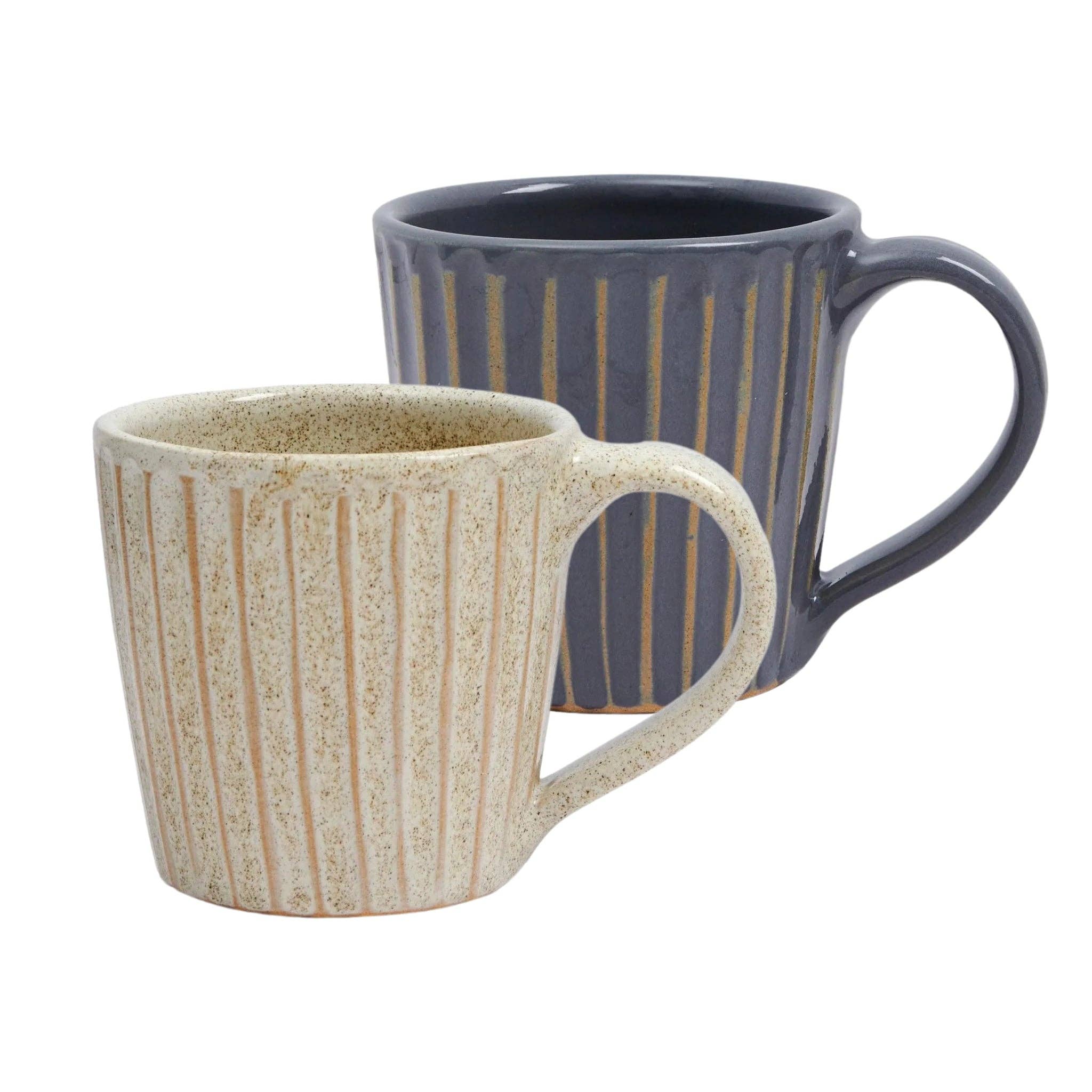 Ceramic Stripe Mug- Assorted Colors- Sold Individually