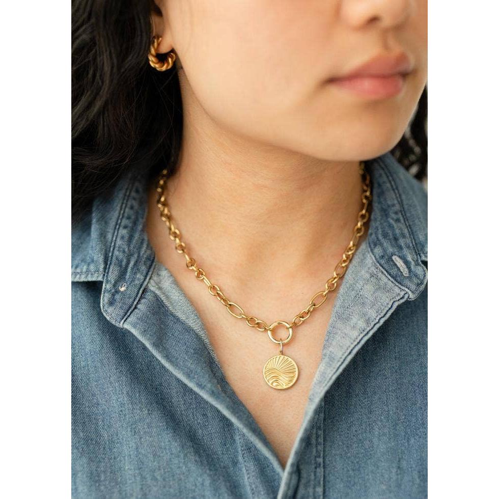 Chunky Gold Charm Necklace