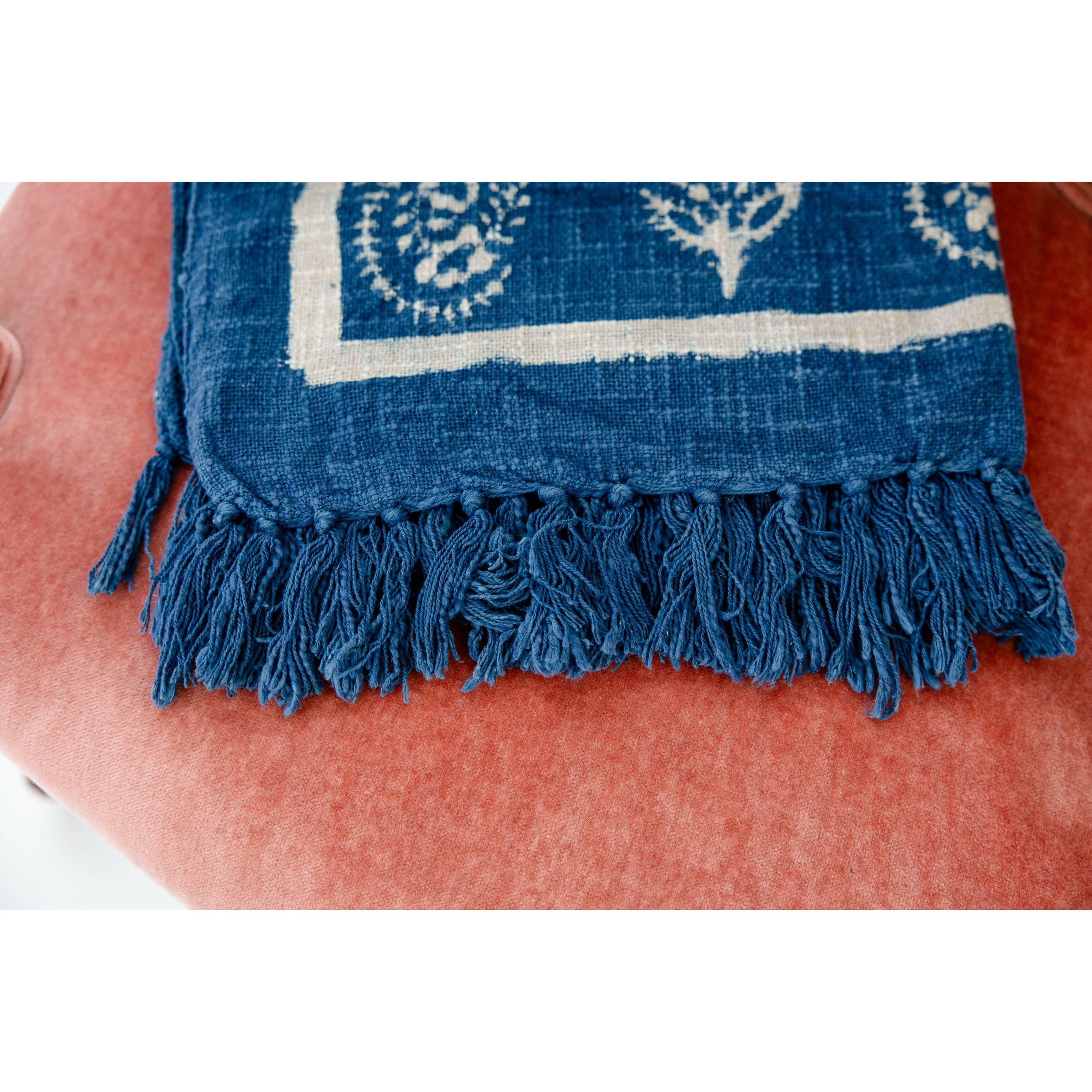 Cobalt Paisley Throw Blanket
