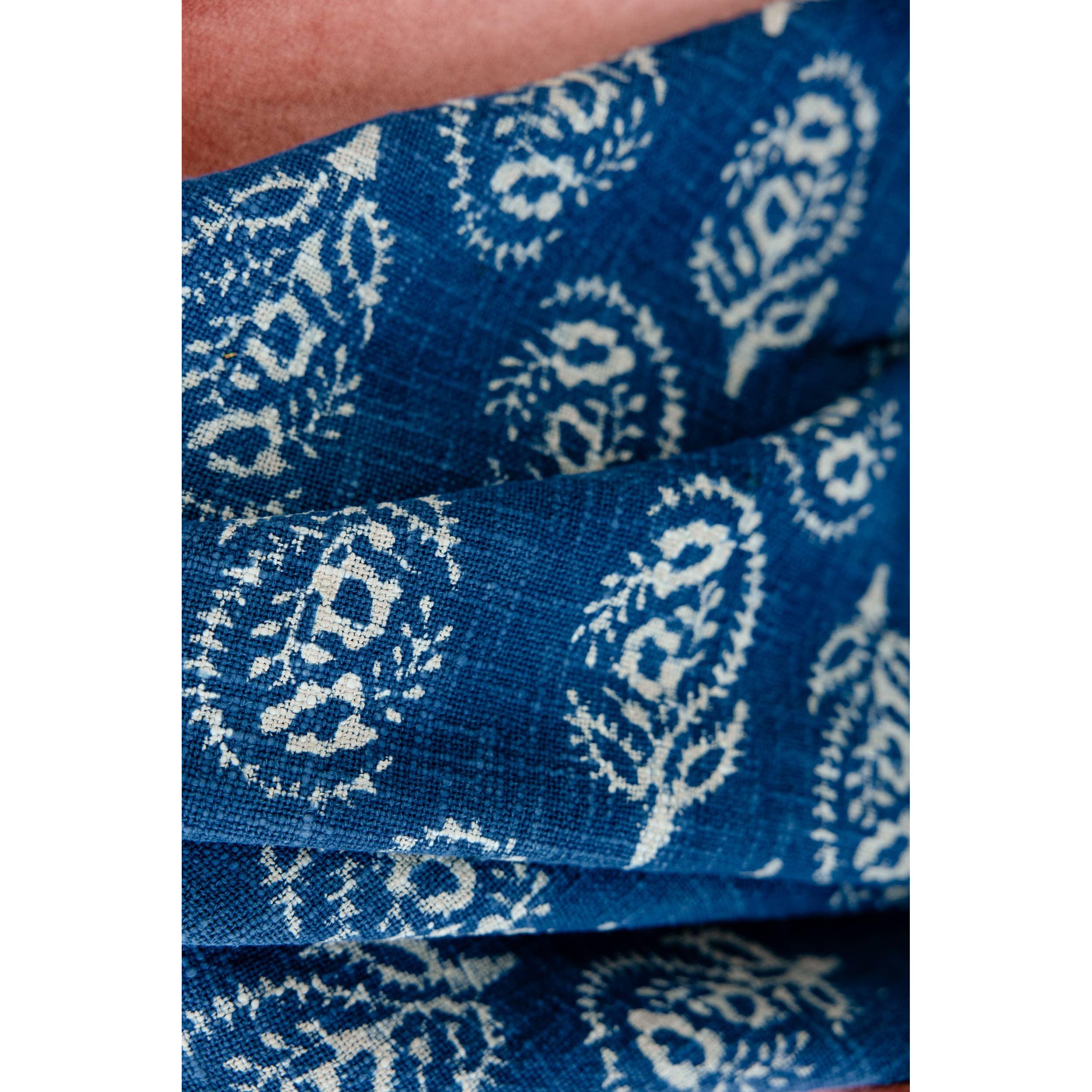 Cobalt Paisley Throw Blanket