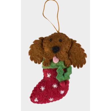 Cocker Spaniel in Stocking Ornament