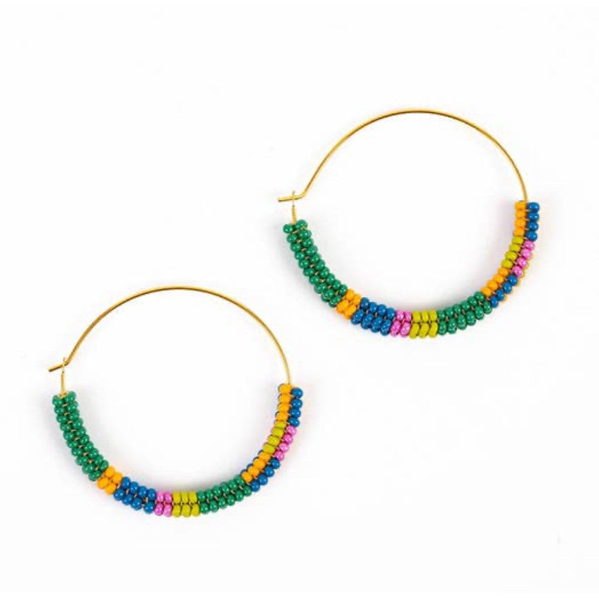Color Block Hoop Earrings- Assorted Colors