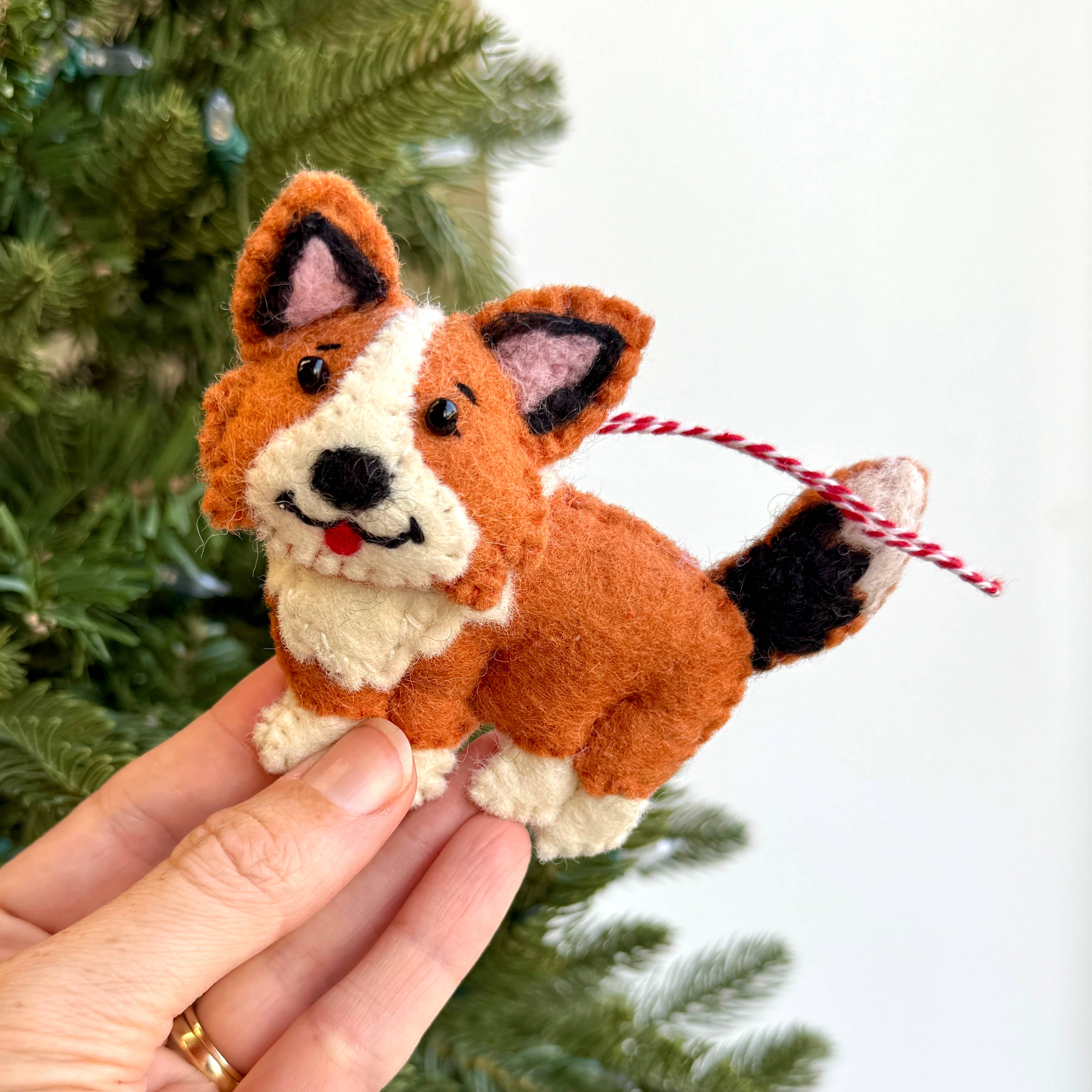 Corgi Dog Felt Wool Ornament