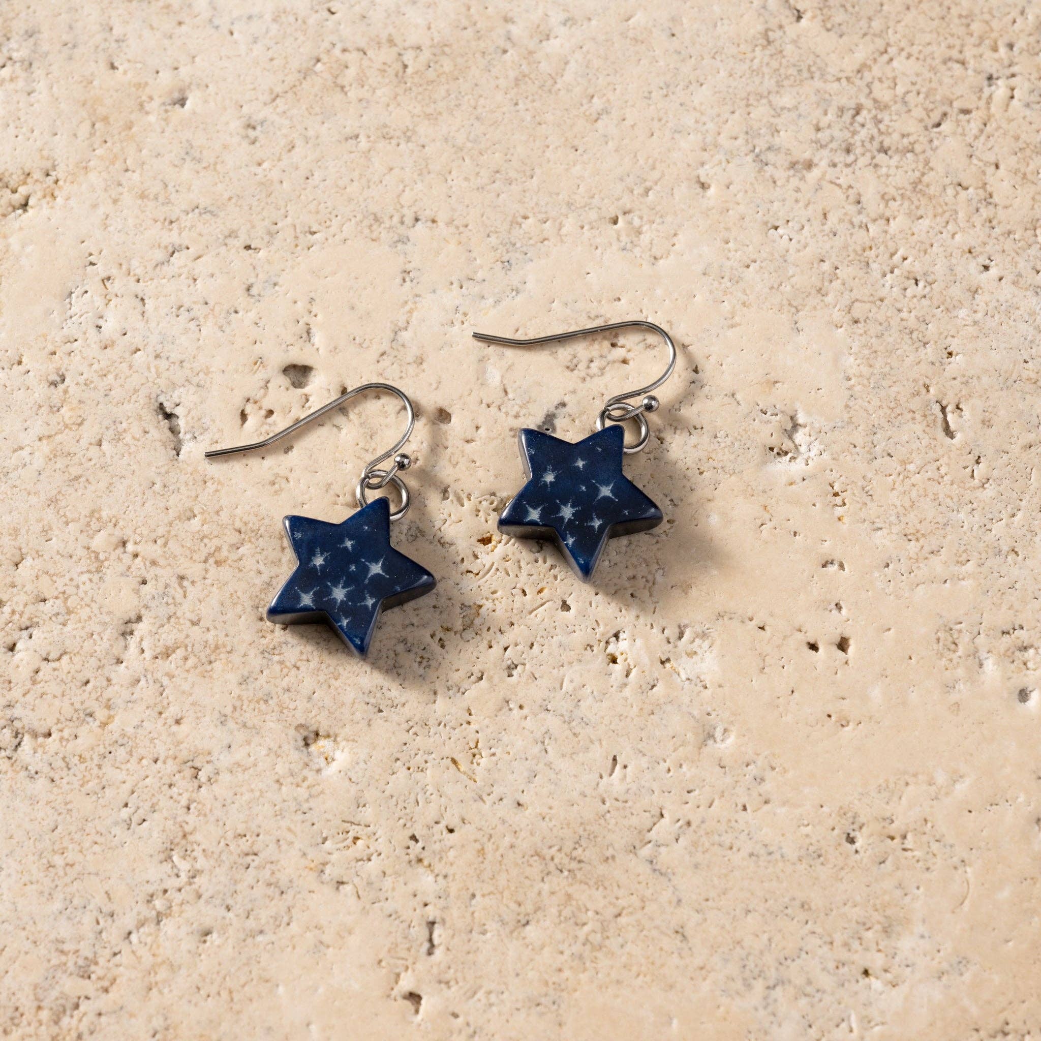 Costera Tagua Nut Star Earrings