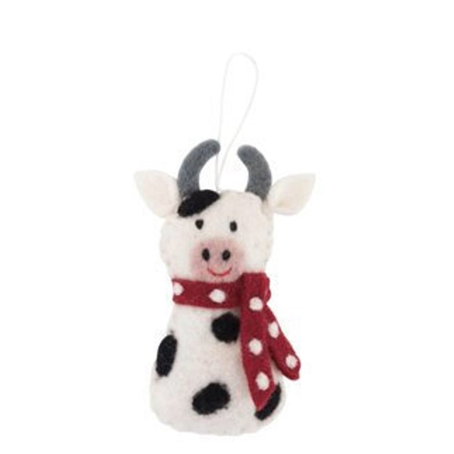 Cow With Scarf Ornament