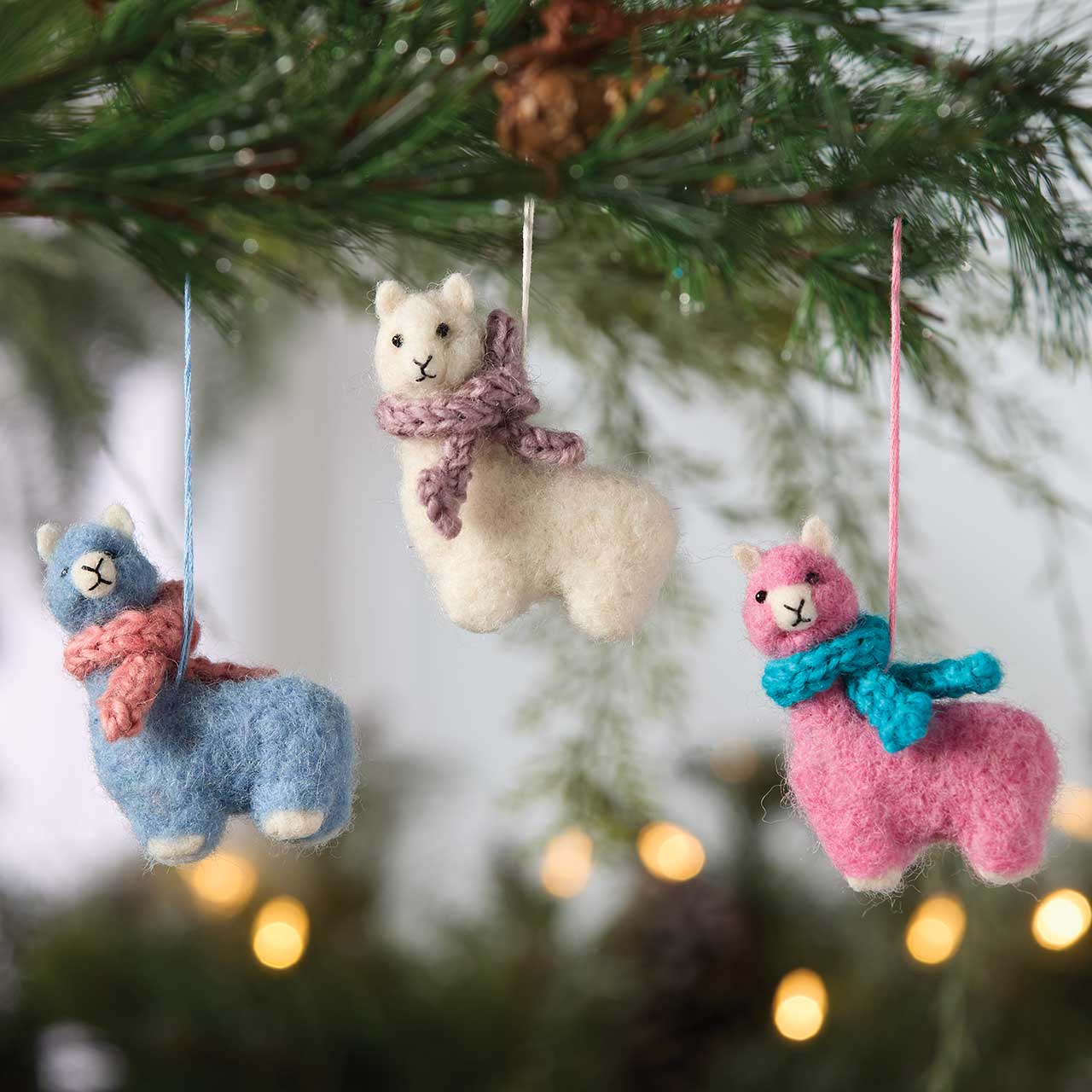 Cozy Llama Christmas Ornament- Assorted Colors- Sold Individually