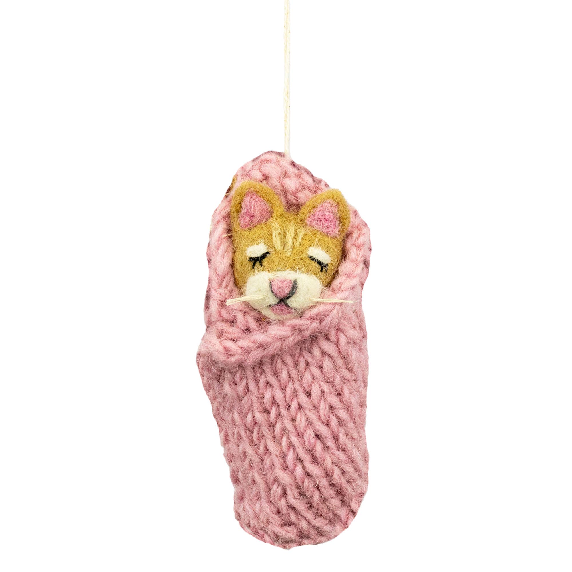 Cozy Pink Kitty Ornament