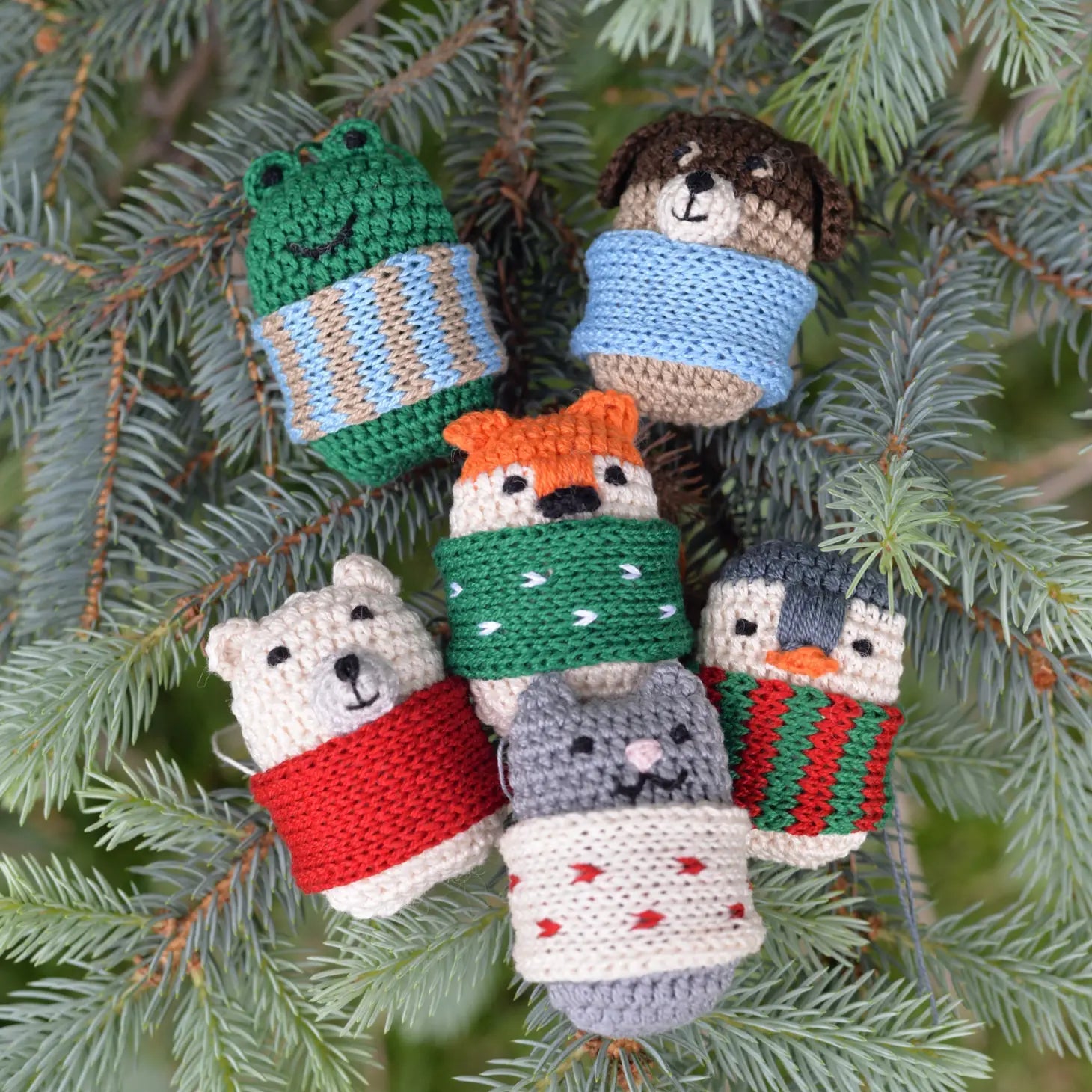 Crochet Winter Animals Ornaments- Sold Individually