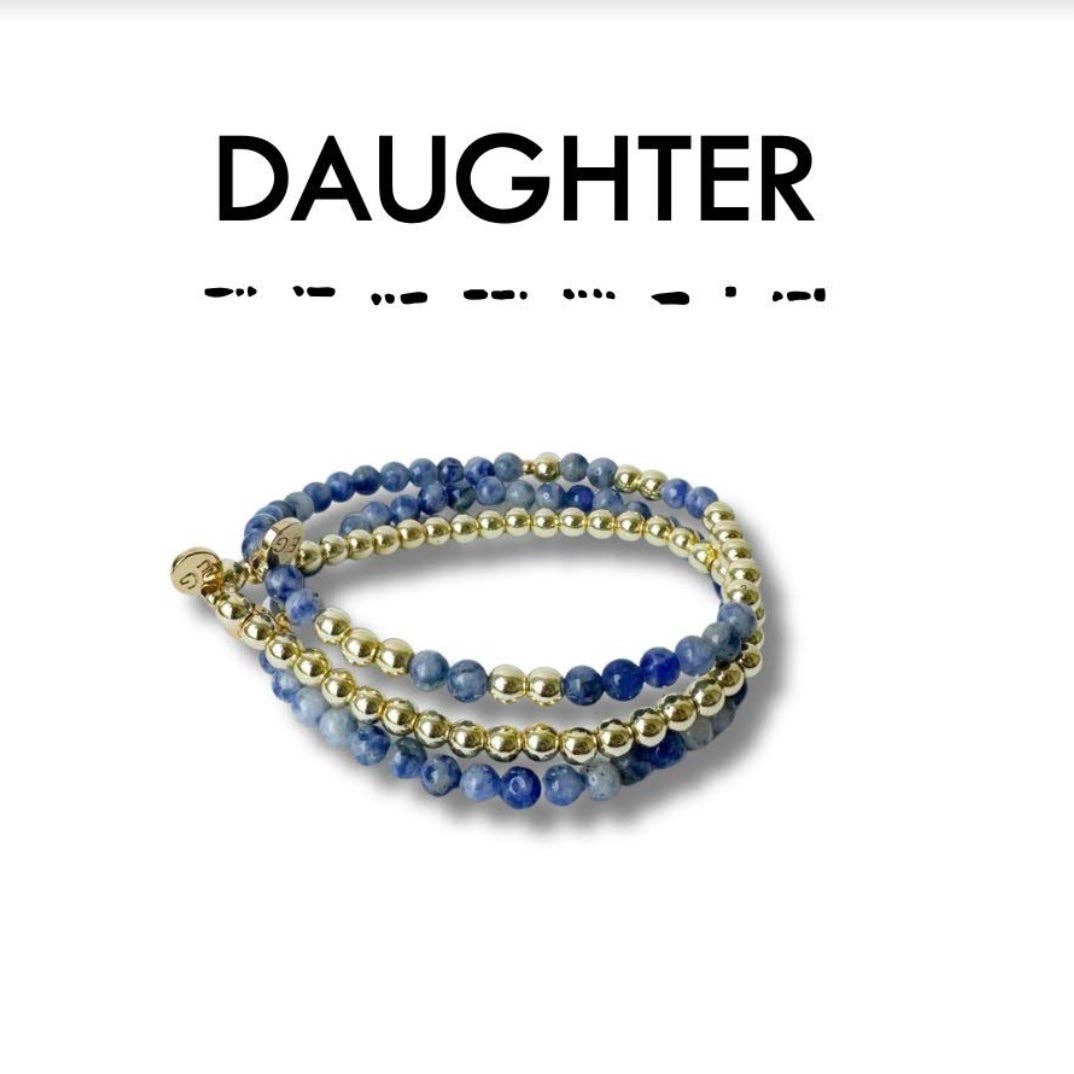 DAUGHTER Morse Code Stacking Bracelet Set