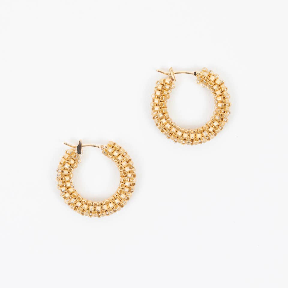 Delica Small Beaded Hoop Earrings- Assorted