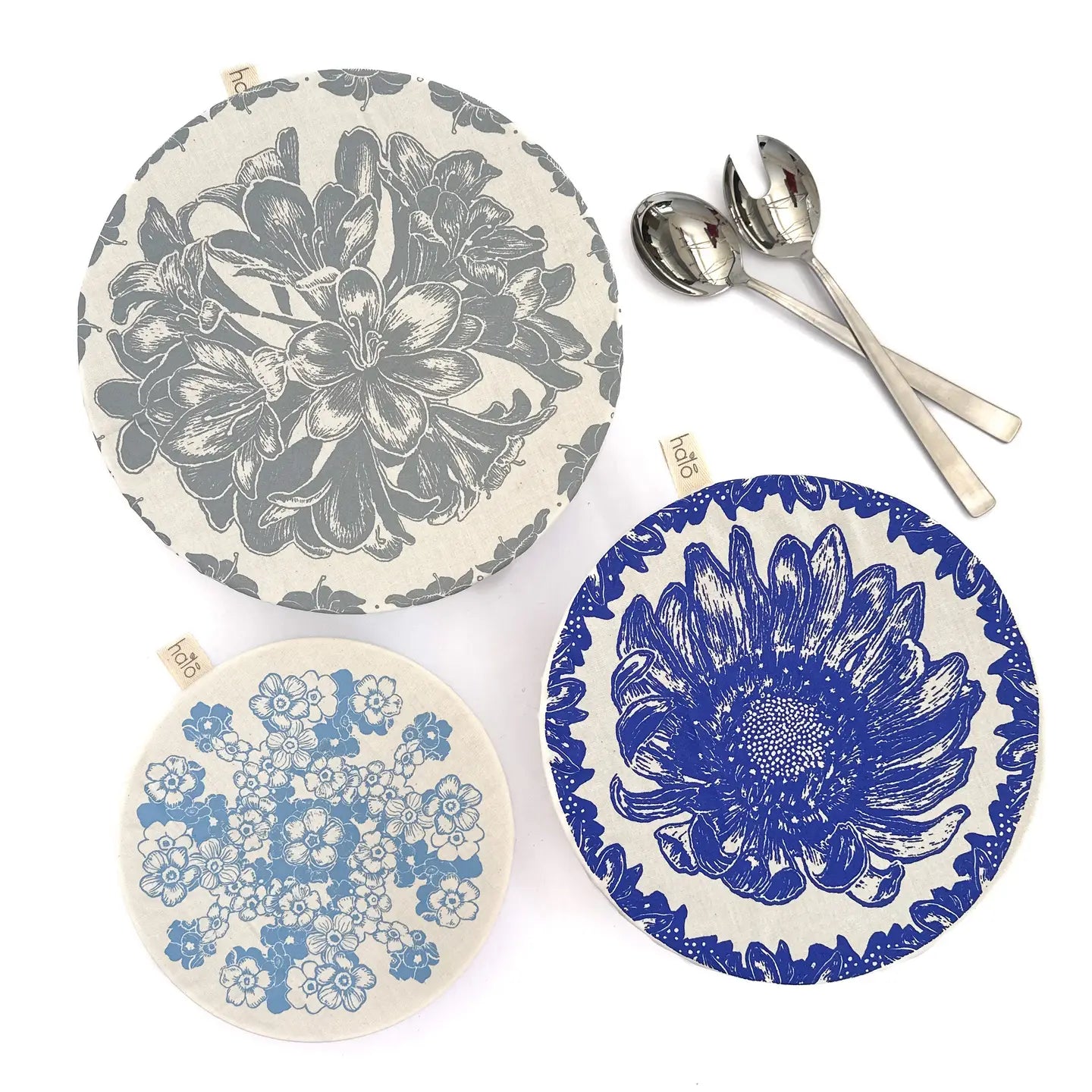 Dish Cover- Large Set of 3-African Flowers