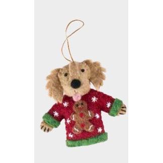 Dog in Christmas Sweater Ornament- Assorted Breeds/Styles- Sold Individually