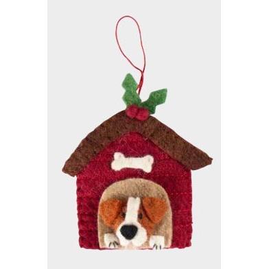 Dog in Doghouse Ornament- Assorted Breeds