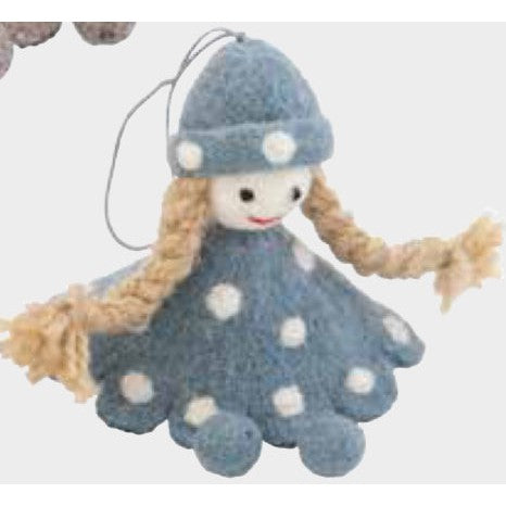 Doll Ornament- Assorted Colors- Sold Individually