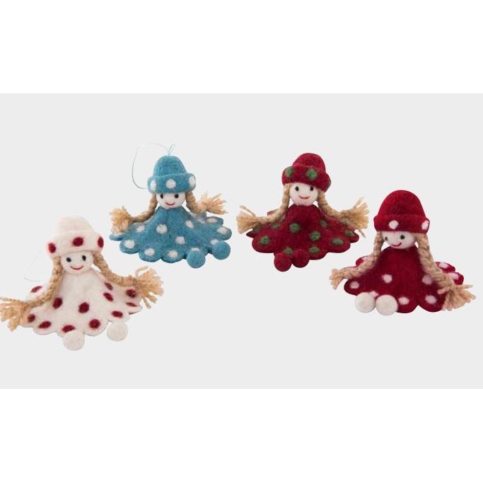 Doll Ornament- Assorted Colors- Sold Individually
