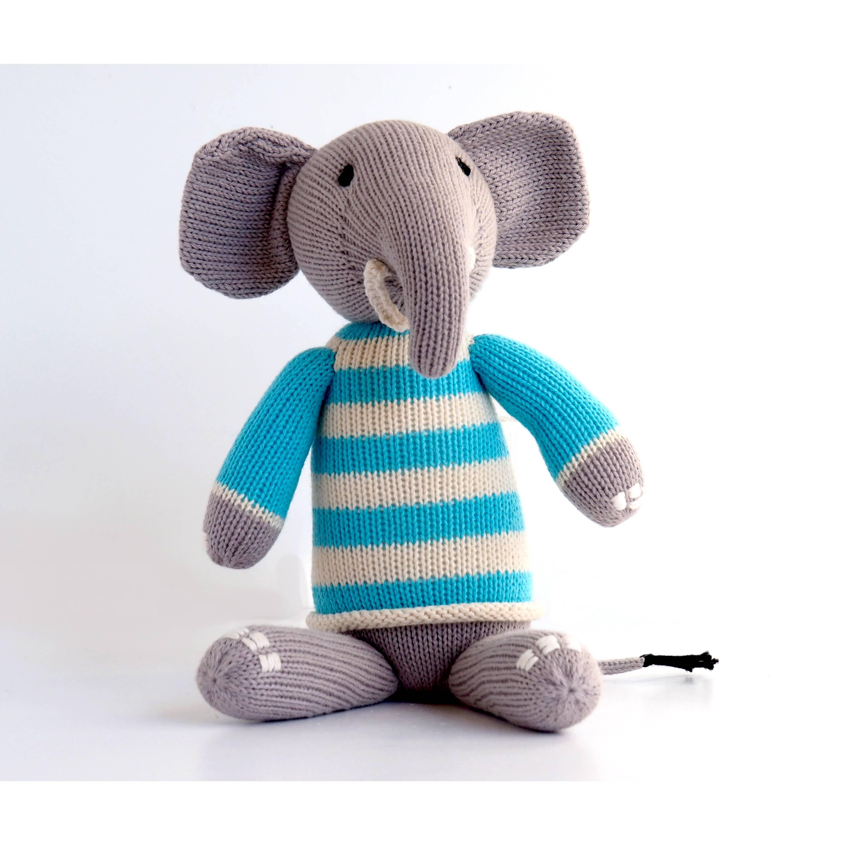 Elephant in Blue Sweater Stuffed Animal