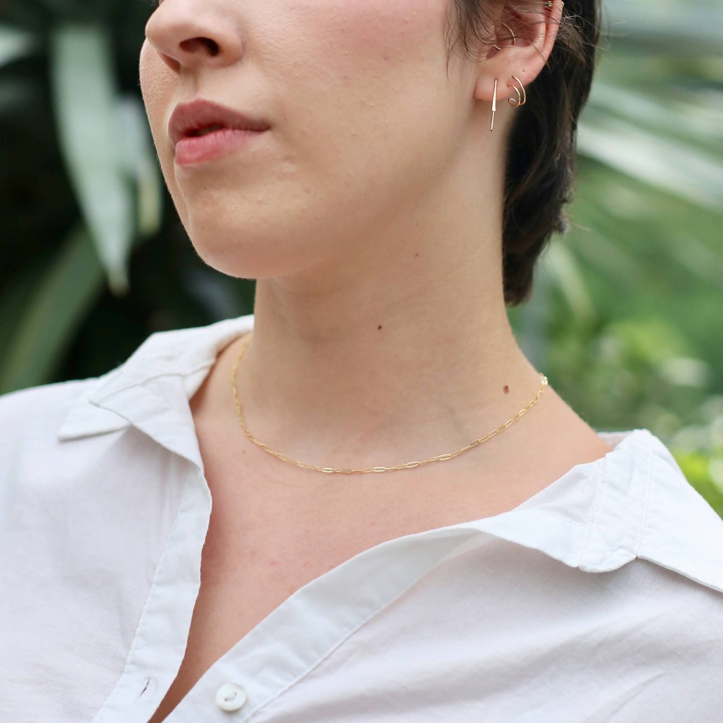 Elizabeth Everyday Paperclip Necklace in 14k Gold Filled