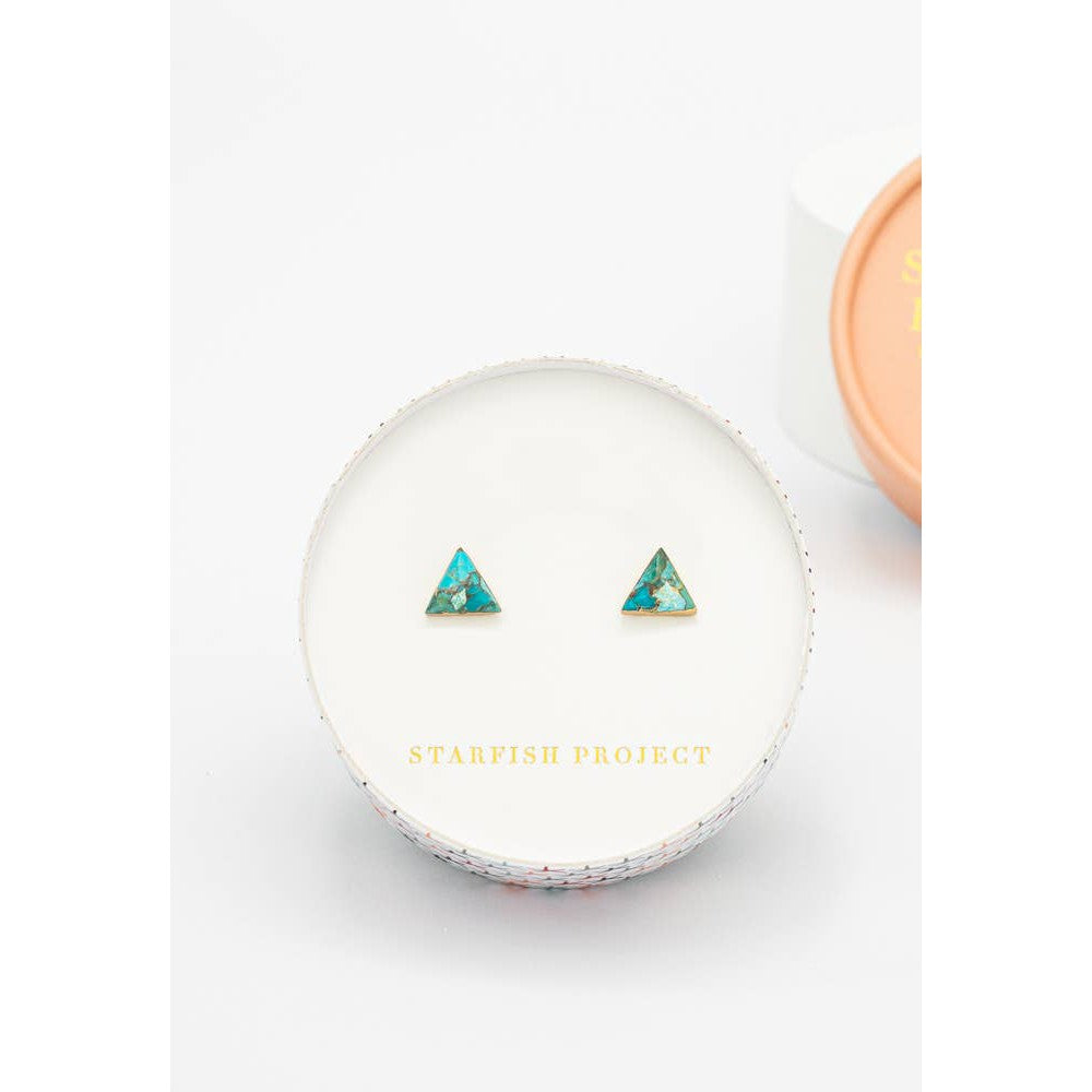Ellie Triangle Turquoise Studs- Assorted