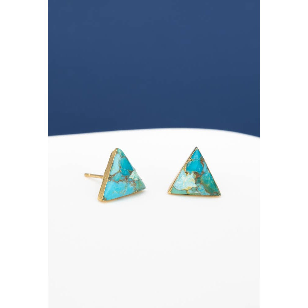 Ellie Triangle Turquoise Studs- Assorted