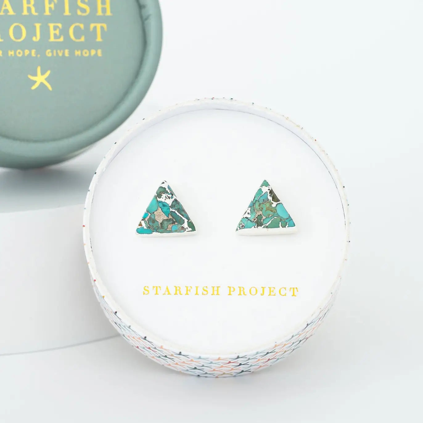 Ellie Triangle Turquoise Studs- Assorted