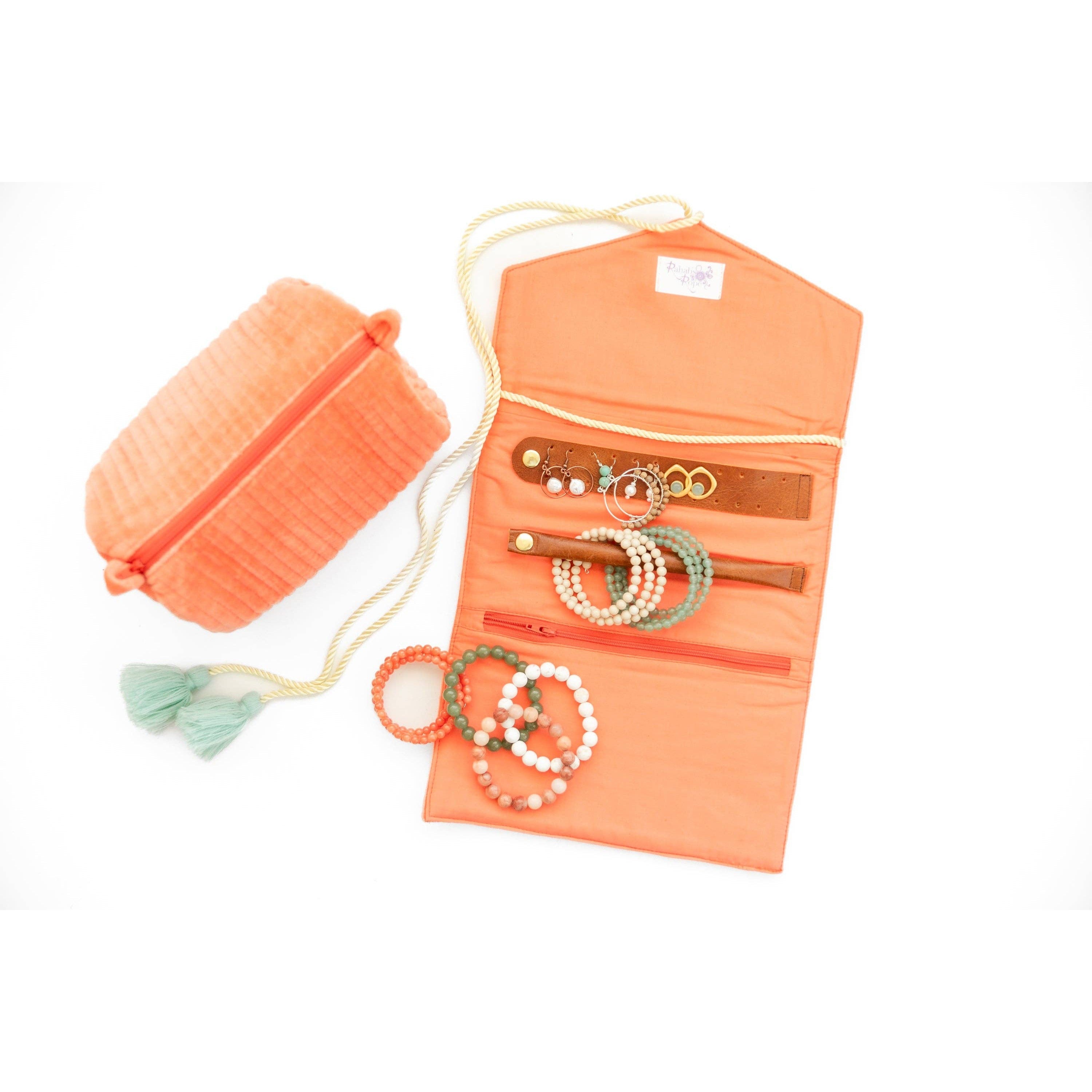 Embroidered Velvet Jewelry Organizer-Assorted Colors- Sold Individually