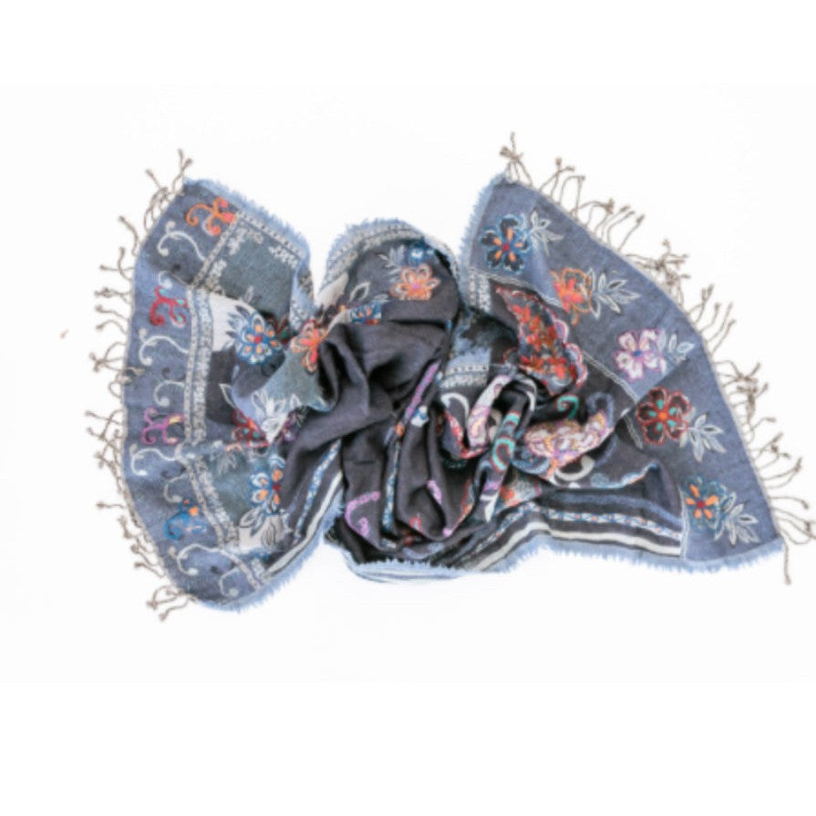 Embroidered Wool Wrap- Assorted Colors/Designs