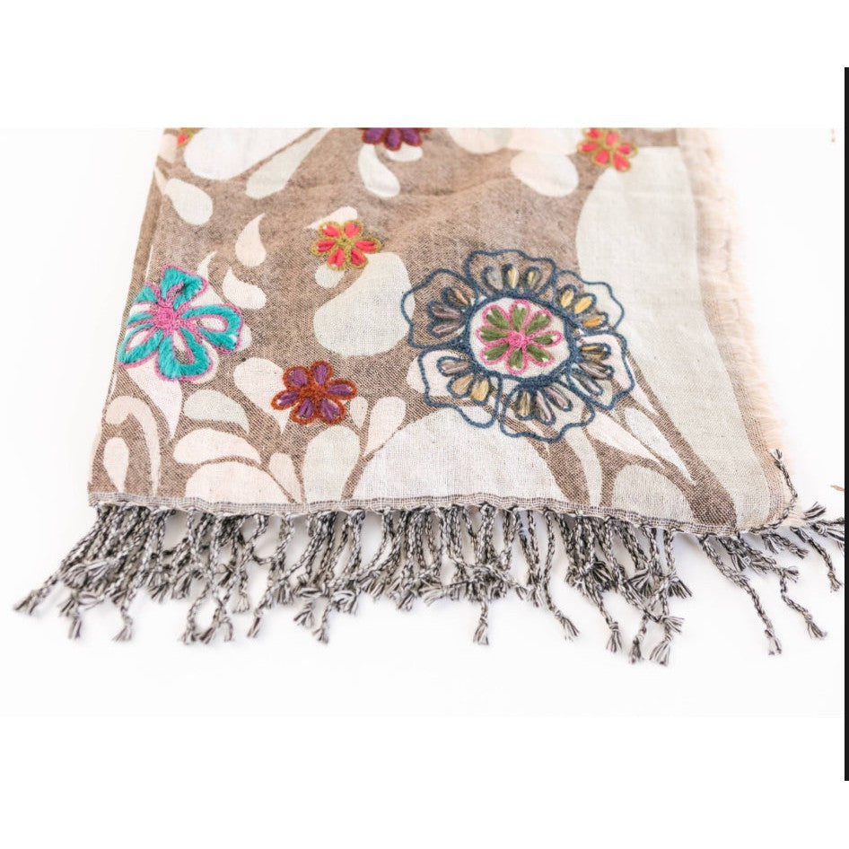 Embroidered Wool Wrap- Assorted Colors/Designs