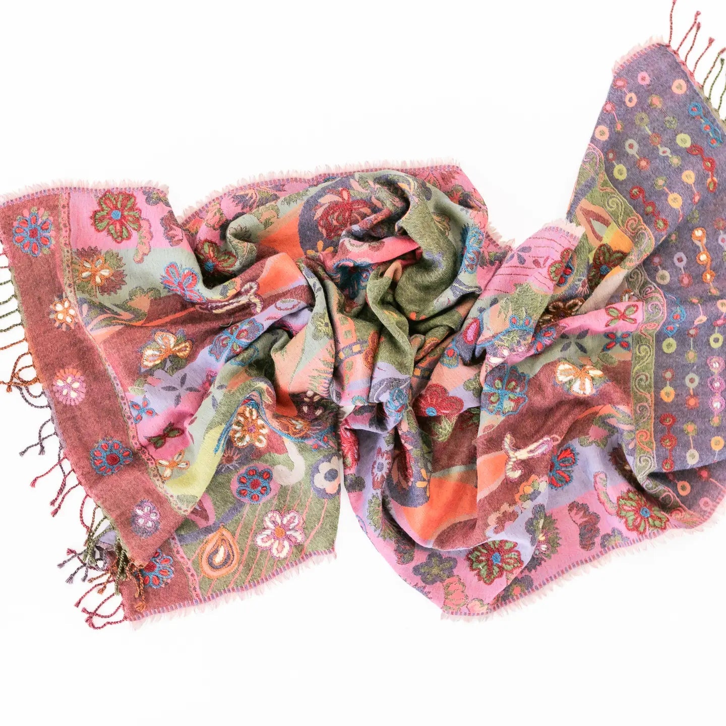 Embroidered Wool Wrap- Assorted Colors/Designs