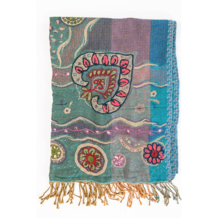 Embroidered Wool Wrap- Assorted Colors/Designs