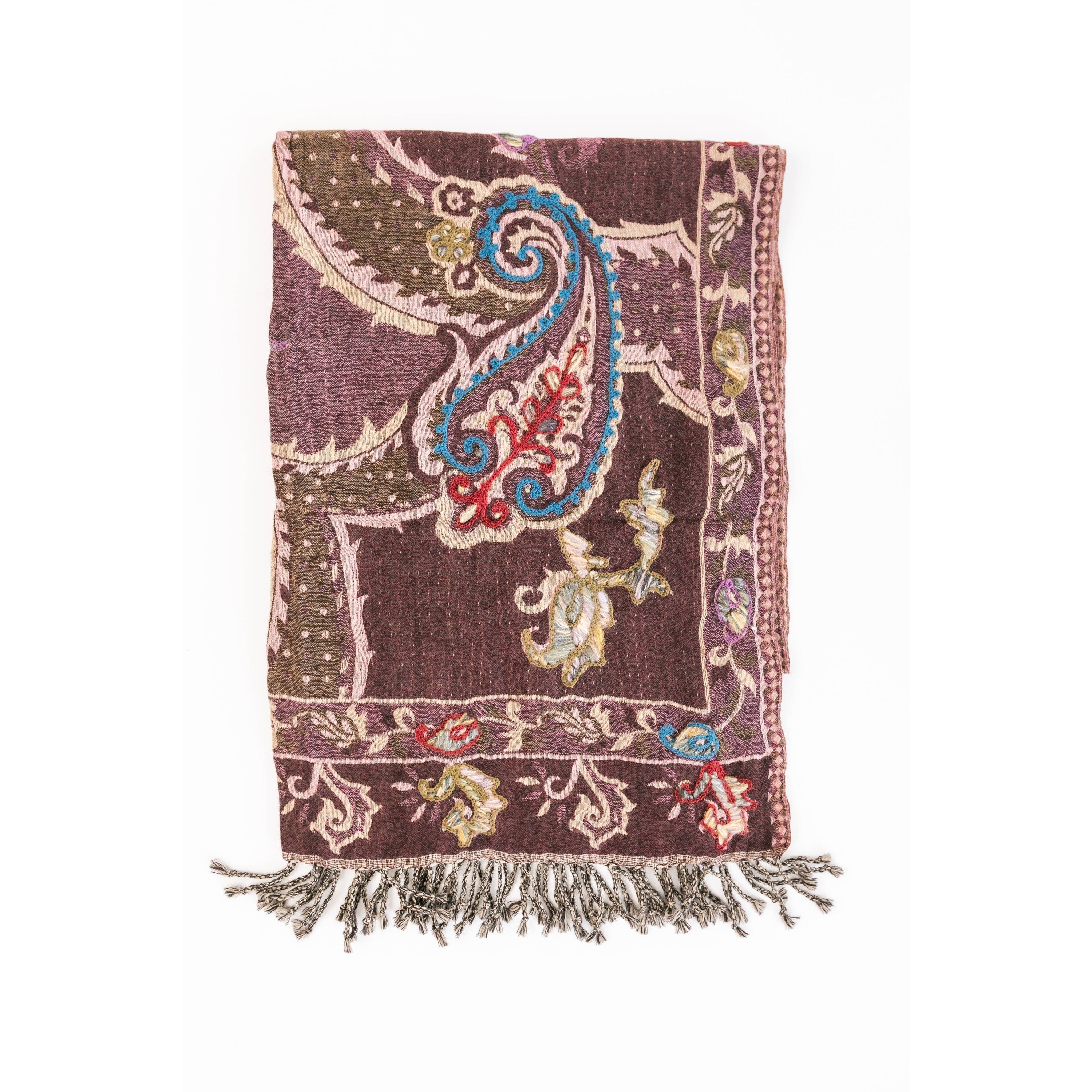 Embroidered Wool Wrap- Assorted Colors/Designs
