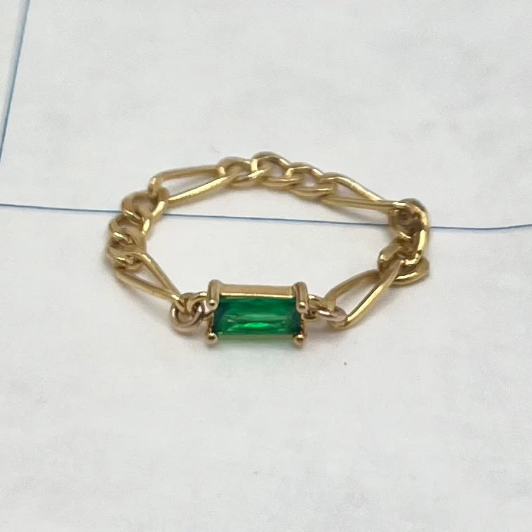 Emerald Chain Ring