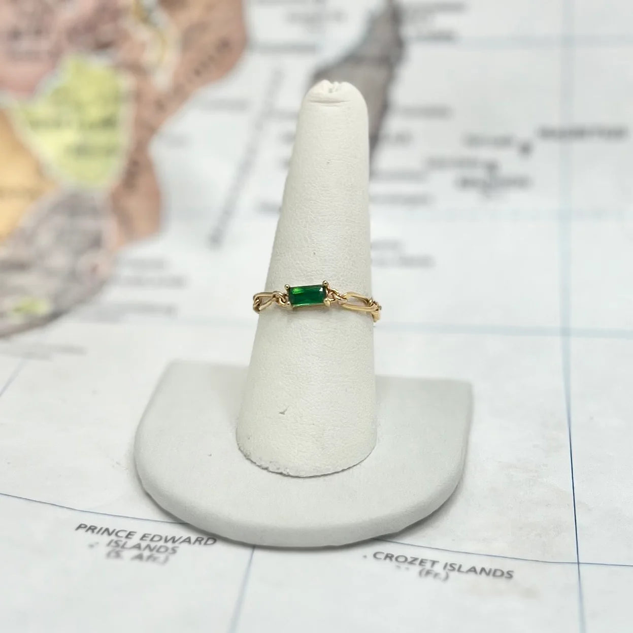 Emerald Chain Ring