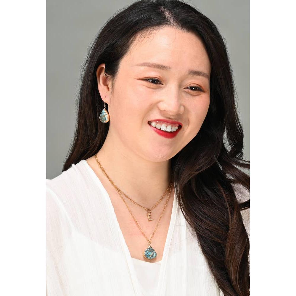 Emperor Stone Blossom Earrings - 14K Gold Plated Natural Stone Studs
