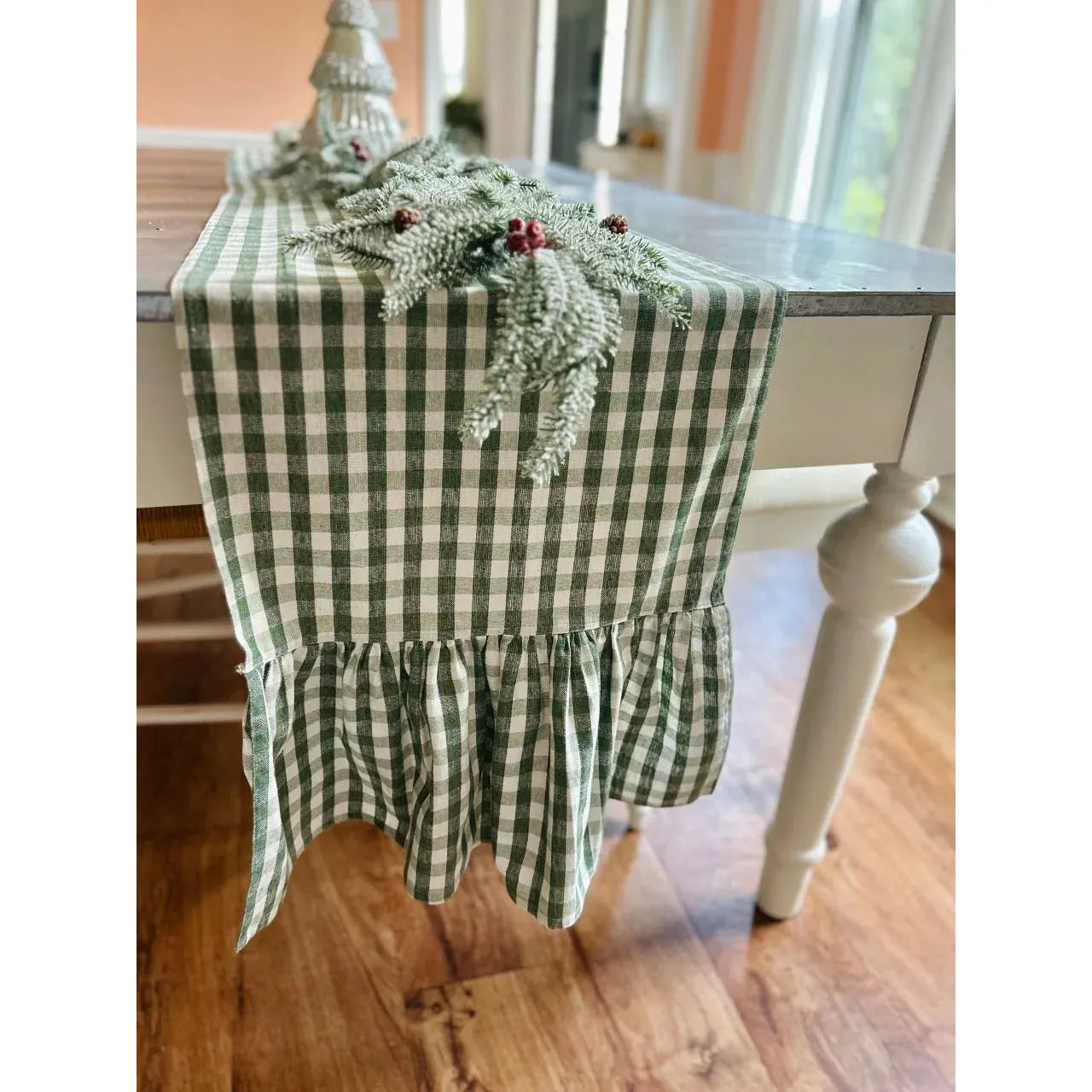 Evergreen Gingham Table Runner