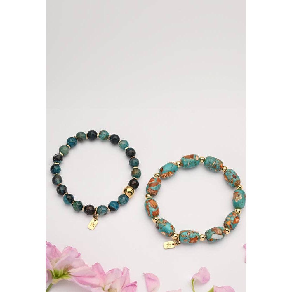 Ewa Beaded Green Agate Bracelet