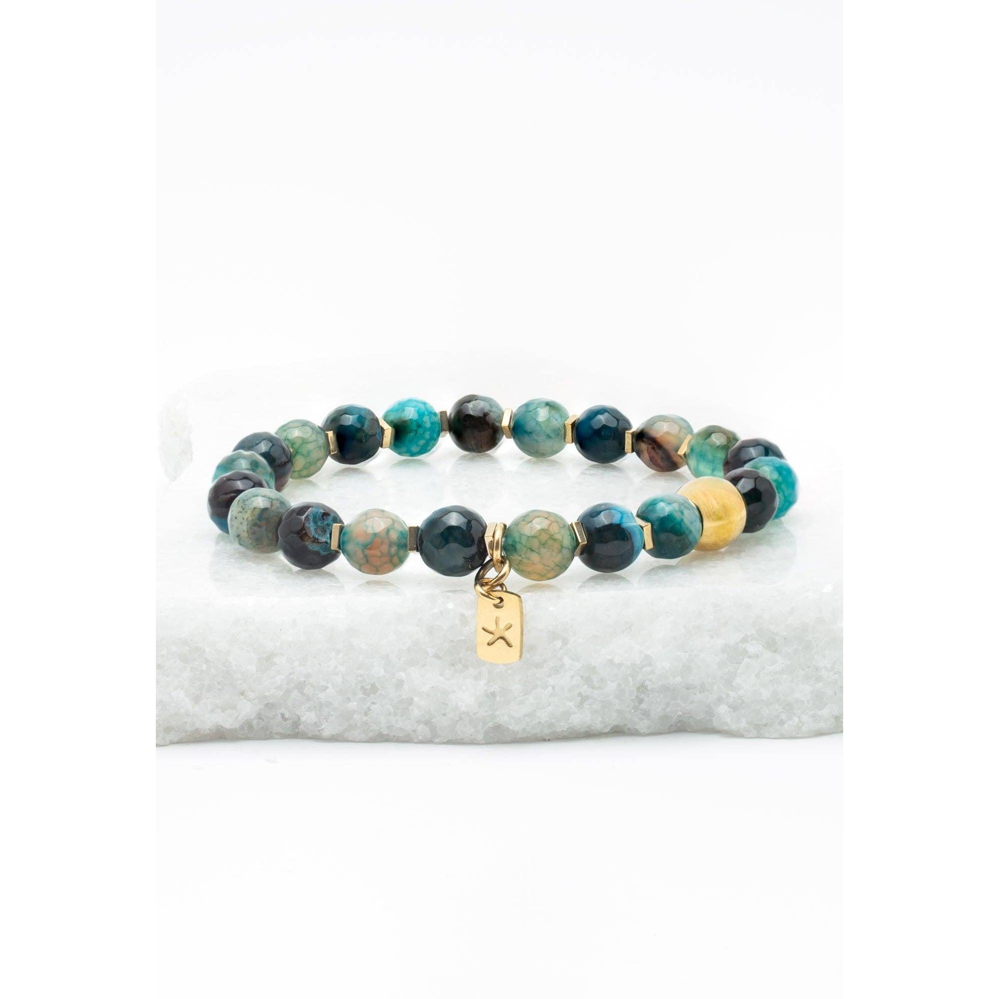 Ewa Beaded Green Agate Bracelet