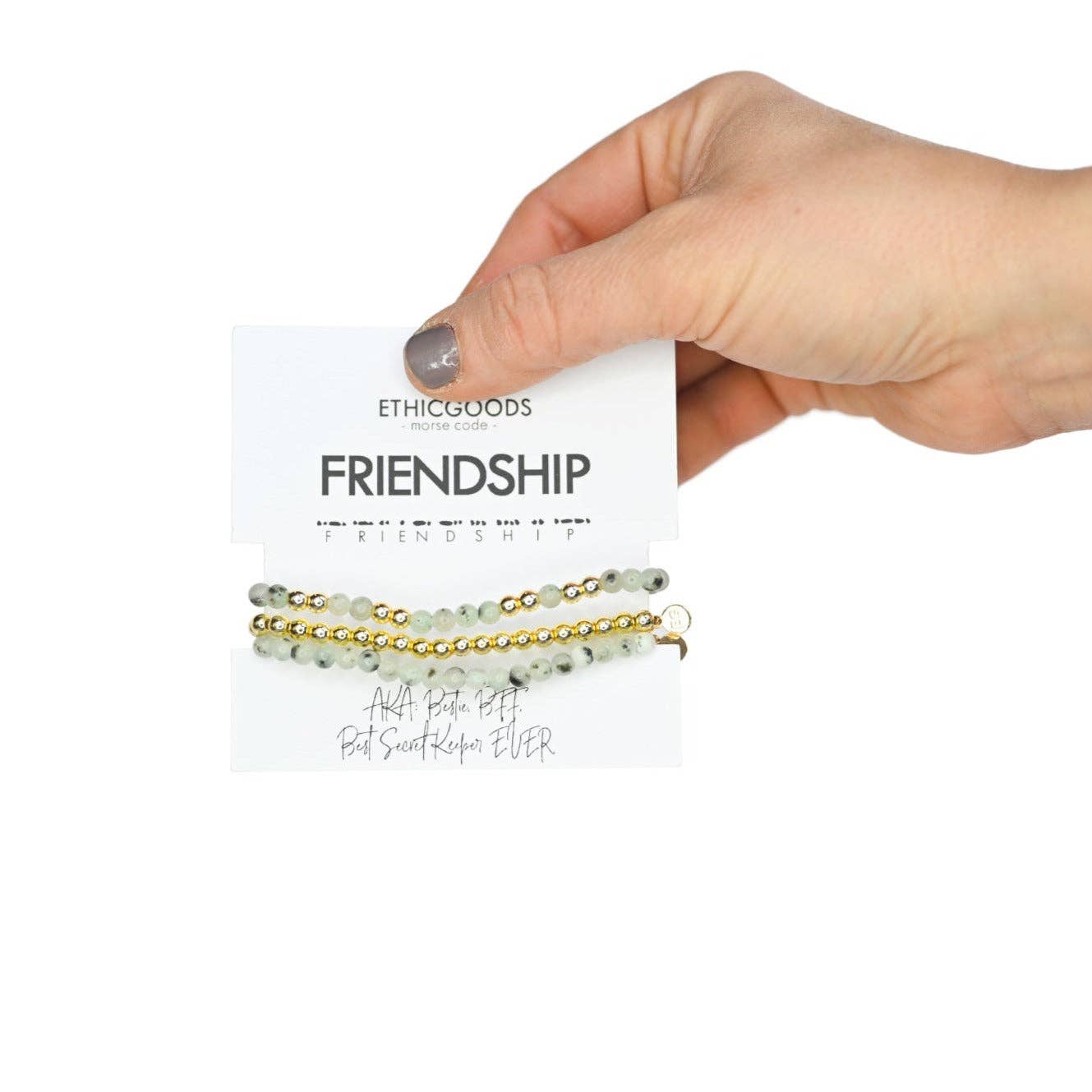 FRIENDSHIP Morse Code Stacking Bracelet Set