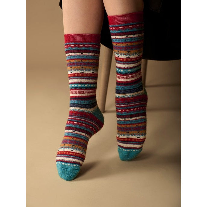 Fair Isle Alpaca Socks - Assorted Colors/Assorted Sizes