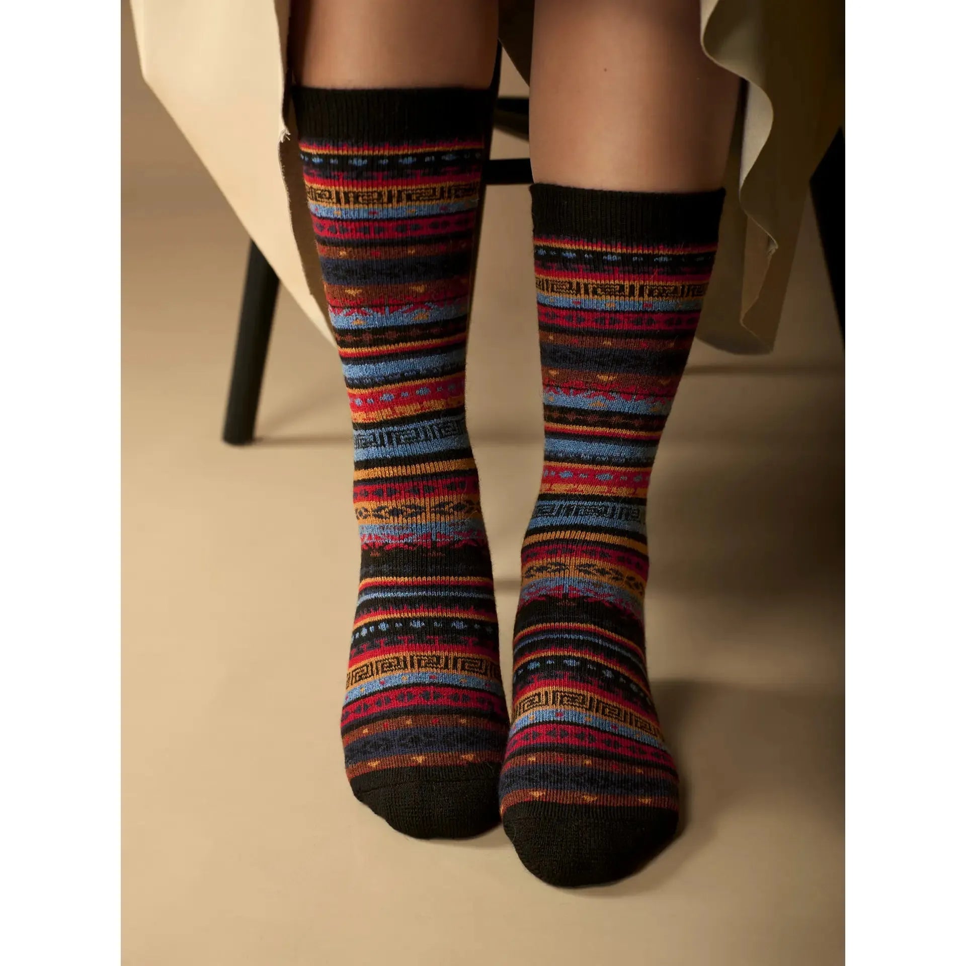 Fair Isle Alpaca Socks - Assorted Colors/Assorted Sizes