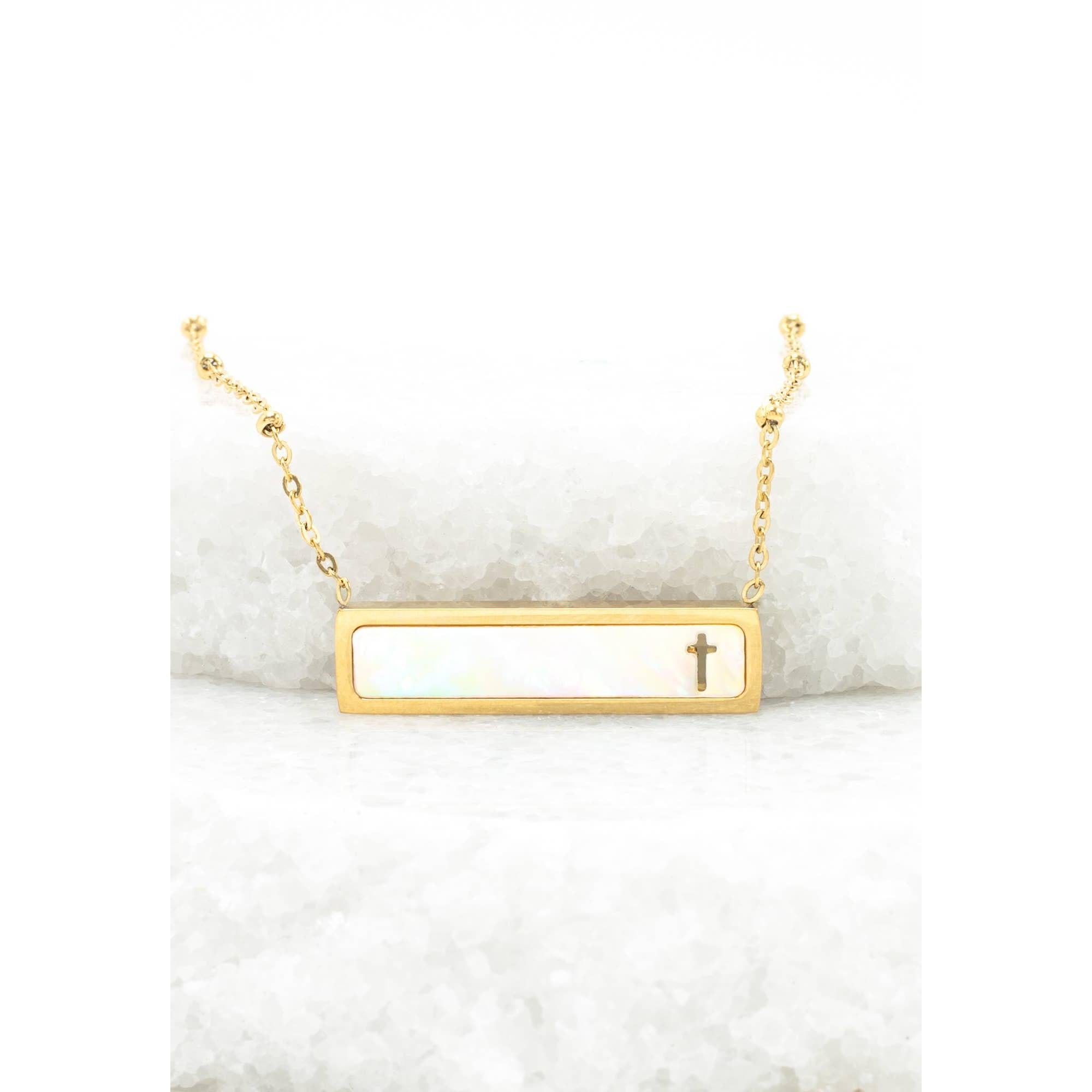 Faith Reversible Cross Bar Necklace