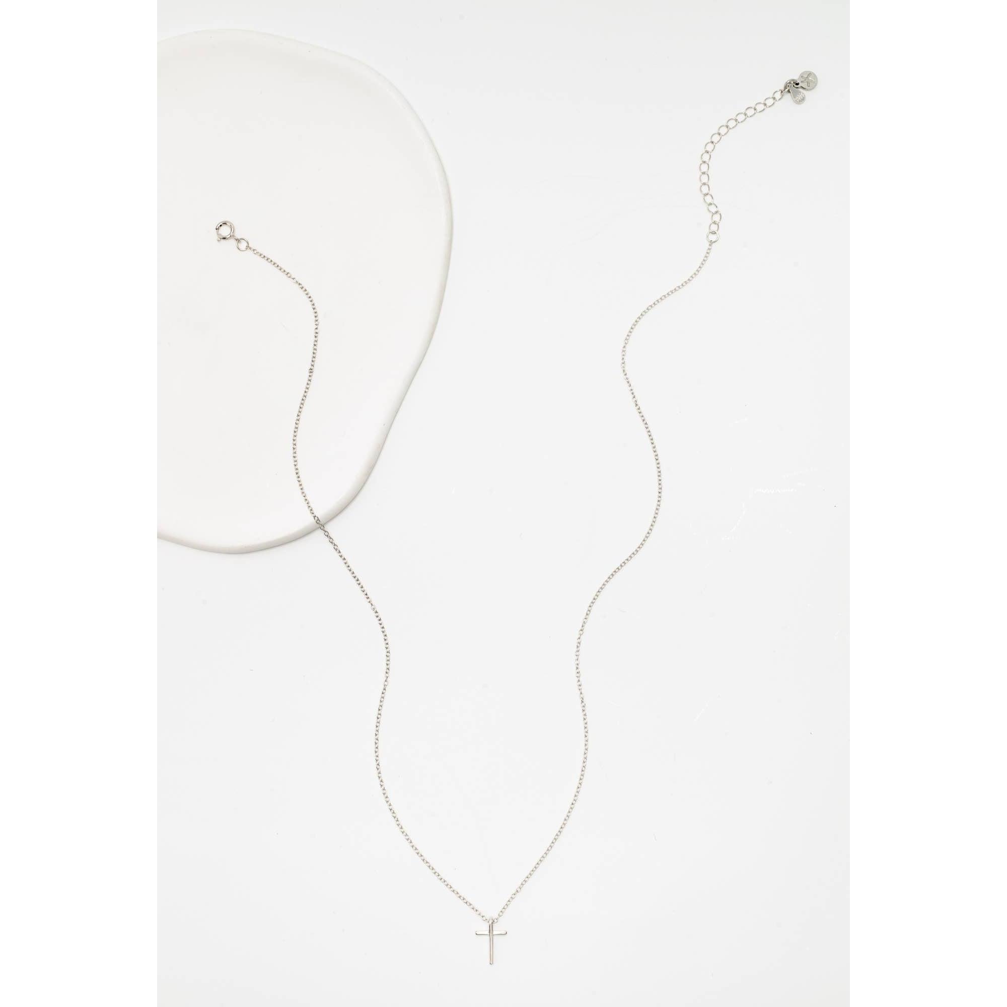 Faithful Sterling Silver Classic Cross Necklace