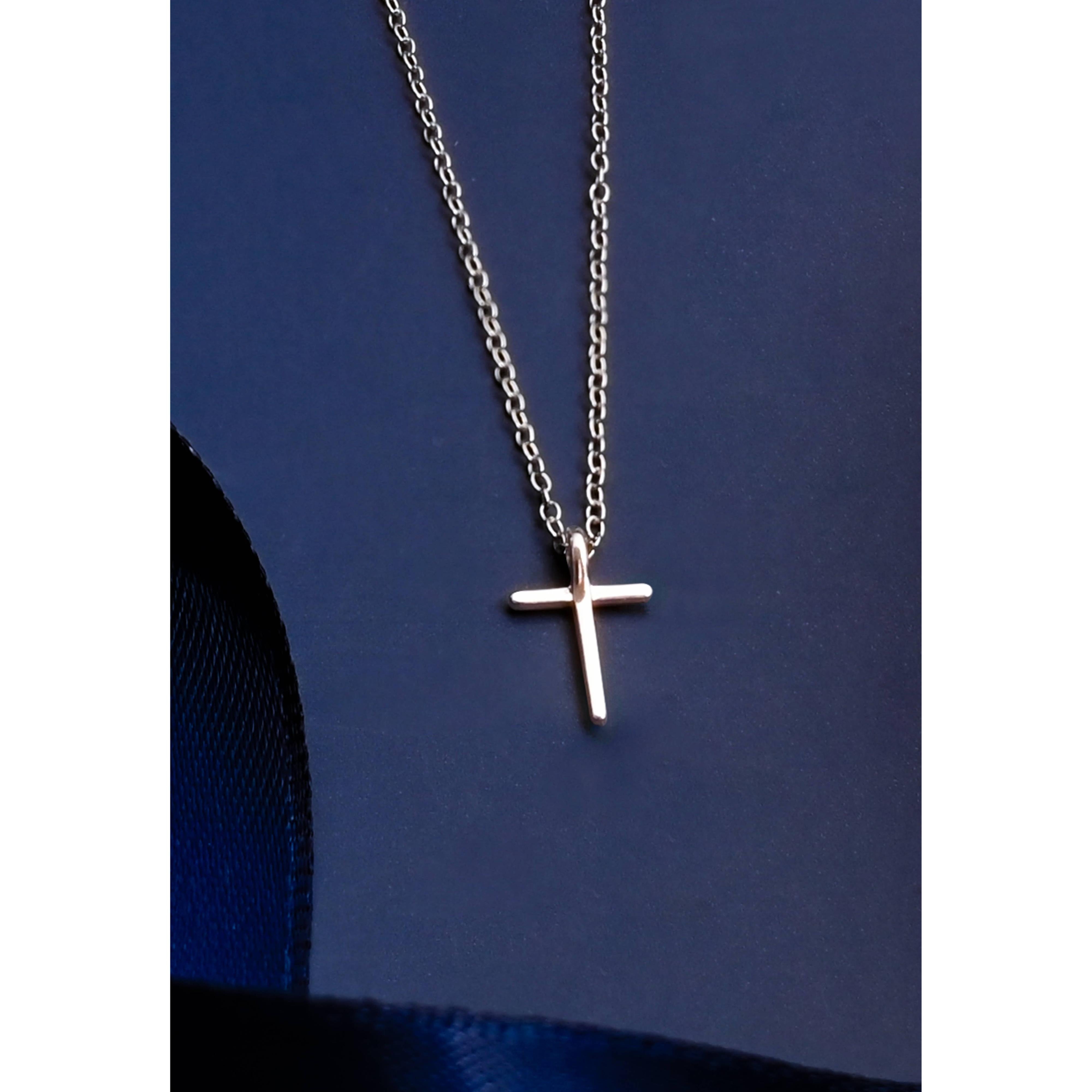 Faithful Sterling Silver Classic Cross Necklace
