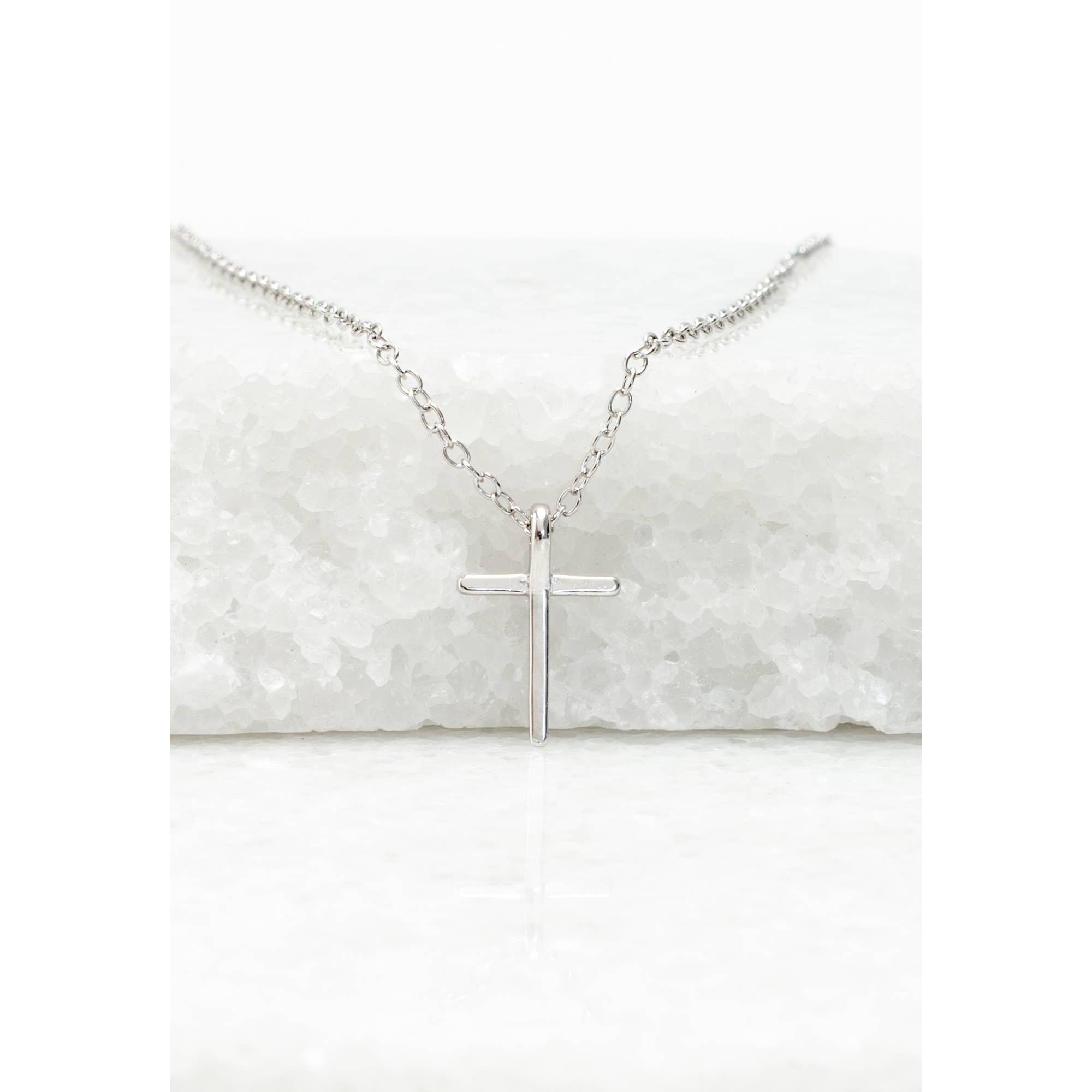 Faithful Sterling Silver Classic Cross Necklace