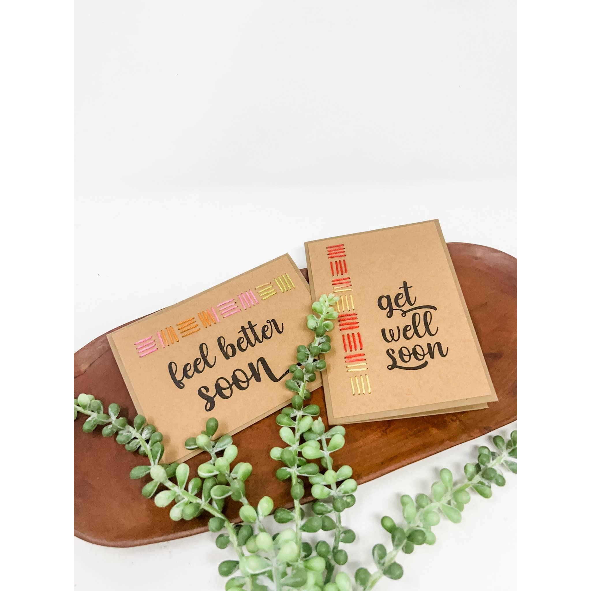 get well soon succulents Feel Better Soon Greeting Card- Assorted Designs- Sold Individually – Clean Slate Goods