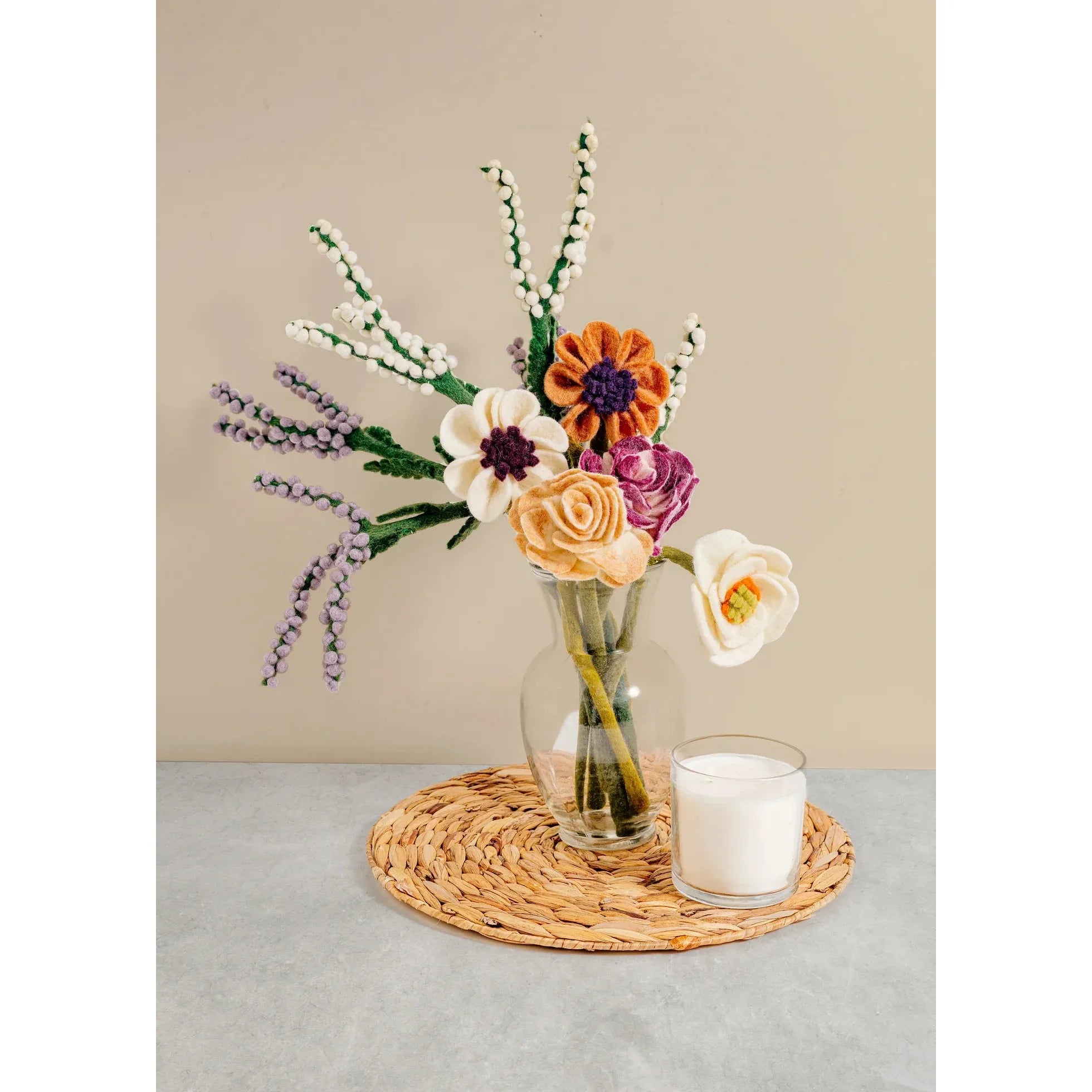 Felt Anemone Flower- Assorted Colors- Sold Individually